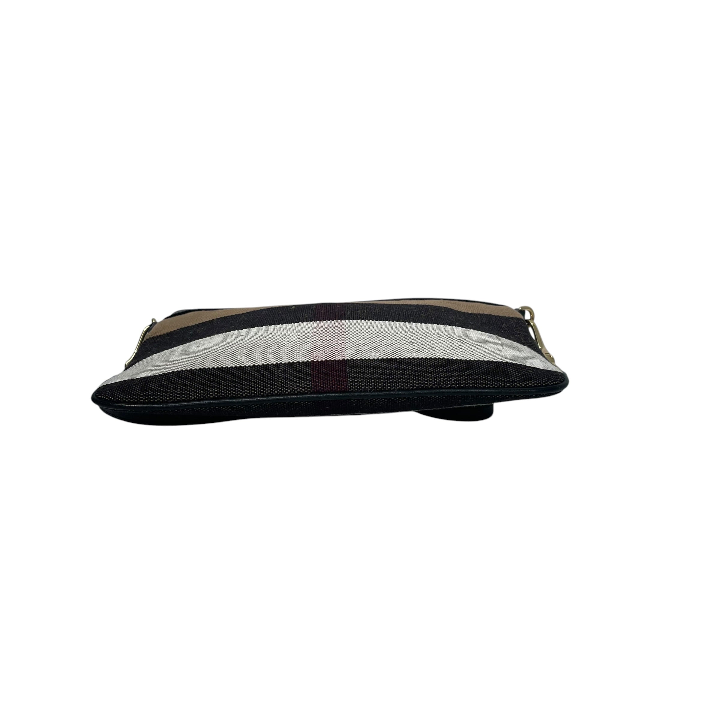 BURBERRY/Cross Body Bag/Stripe/Nylon/BLK/BURBERRY PEYTON CANVAS CHECK view 3