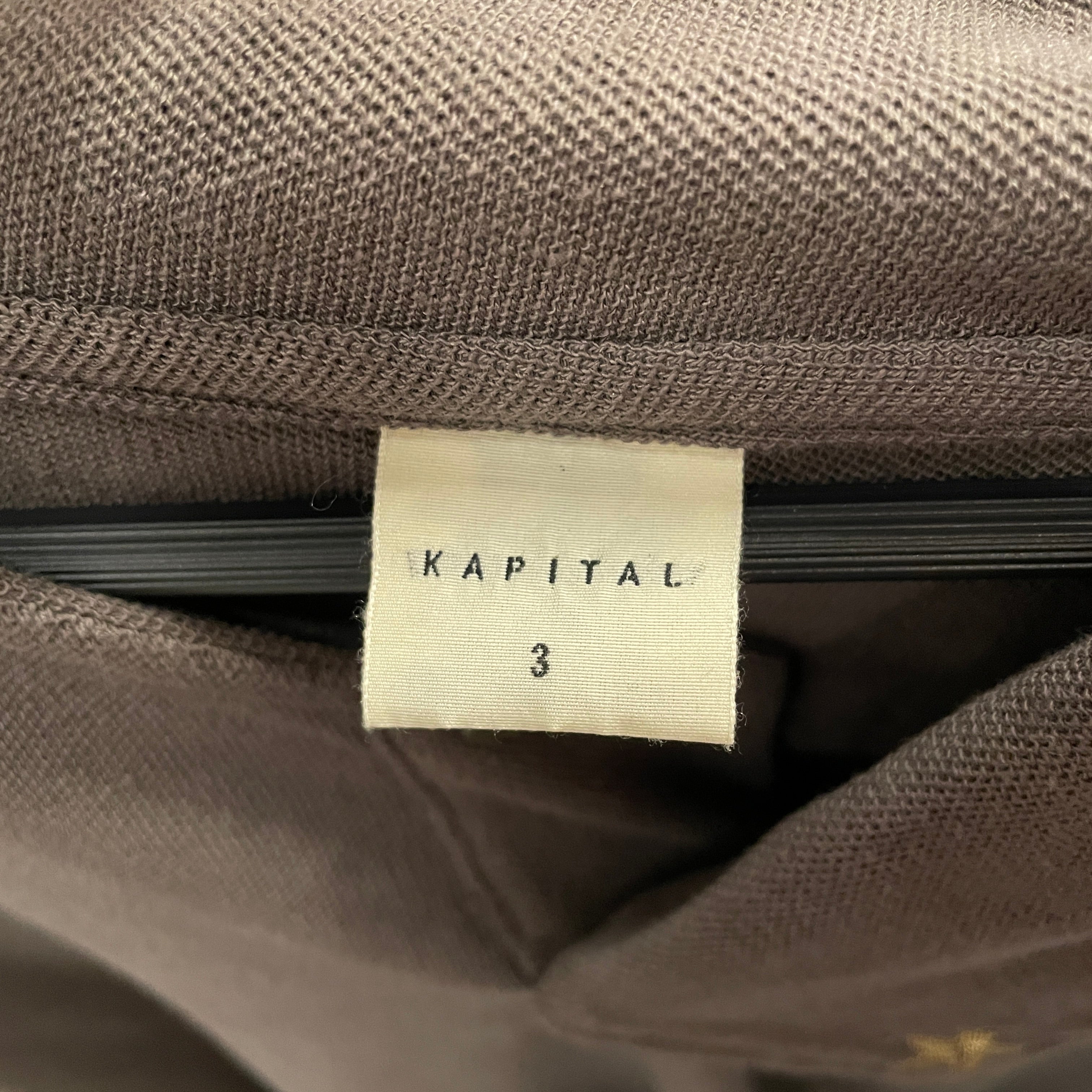 KAPITAL/T-Shirt/3/Cotton/BRW/HALF COLLAR/STAR EMBROIERED view 3