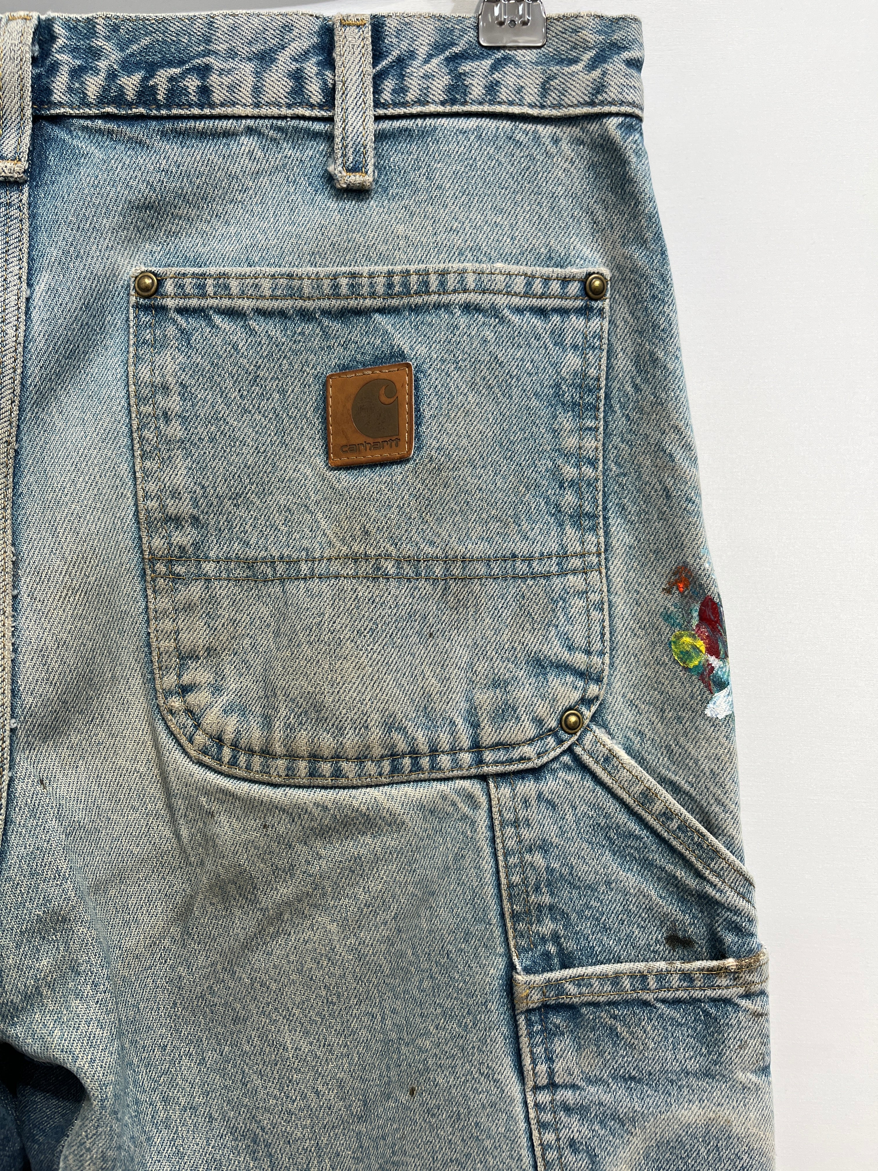 Carhartt/Carpenter Pants/32/Denim/BLU/Reworked Double Knees view 4