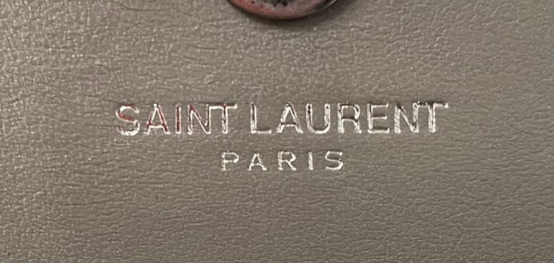 YVES SAINT LAURENT/Bag/Cotton/GRY/crocadile , silver chain