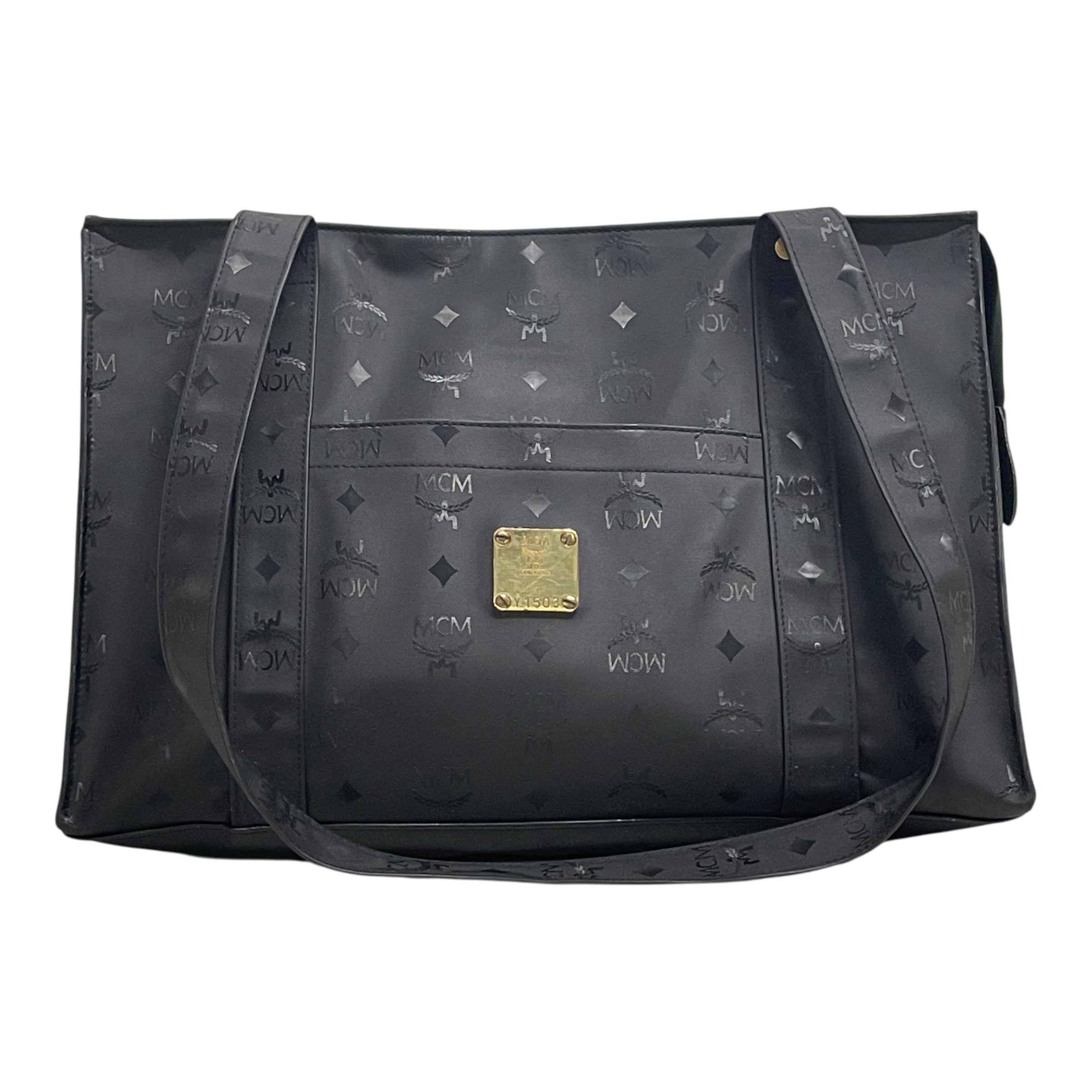 MCM/Tote Bag/Monogram/Nylon/BLK/Y1503 GOLD BADGE view 1