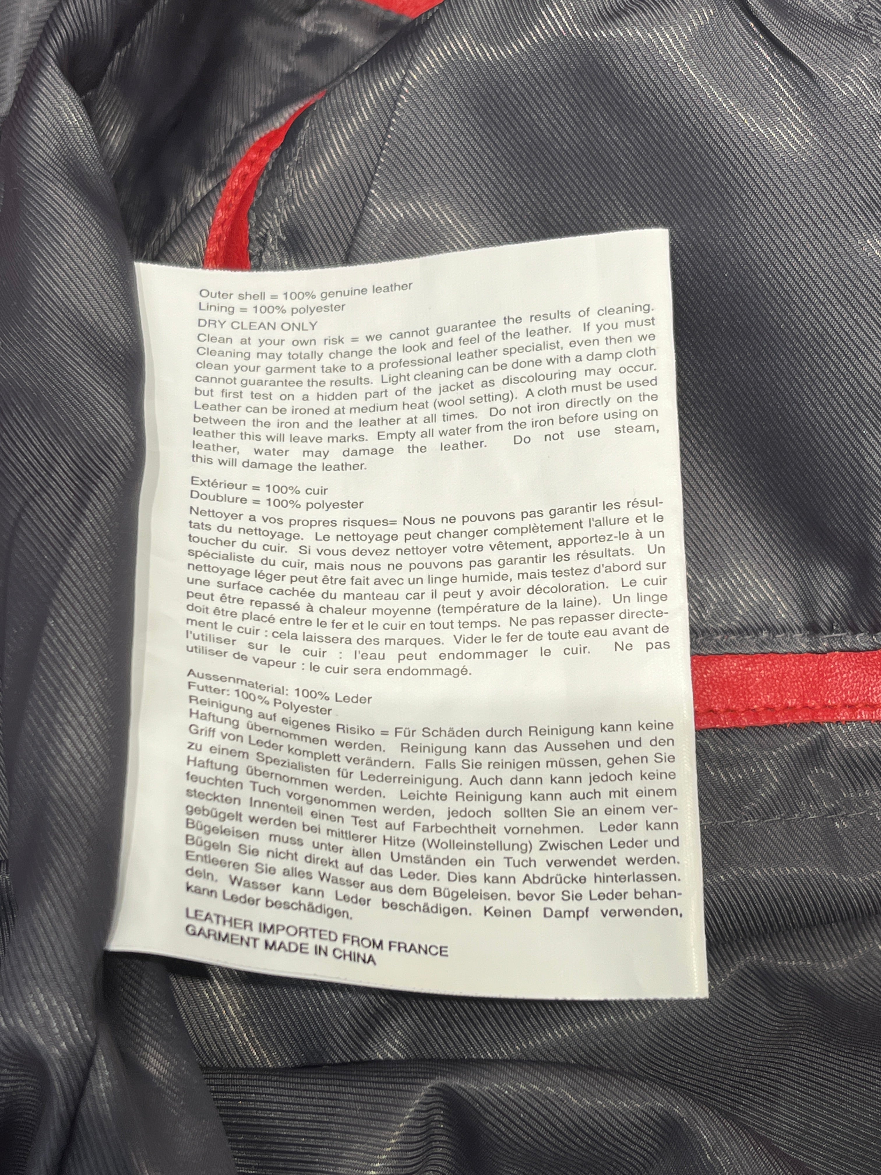 Pelle Pelle/Coat/S/Leather/RED/Single Breasted/All Over Print/ view 3