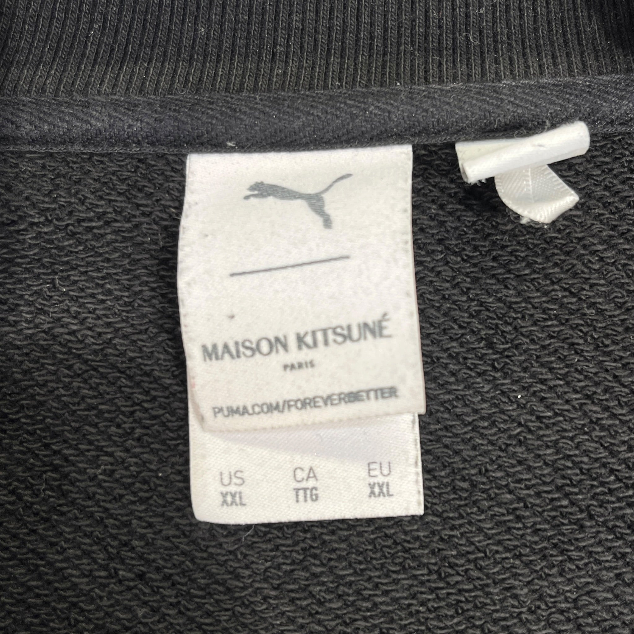 MAISON KITSUNE/PUMA/Sweatshirt/XXL/Cotton/BLK/High Neck/HALF ZIP FOX LOGO view 3