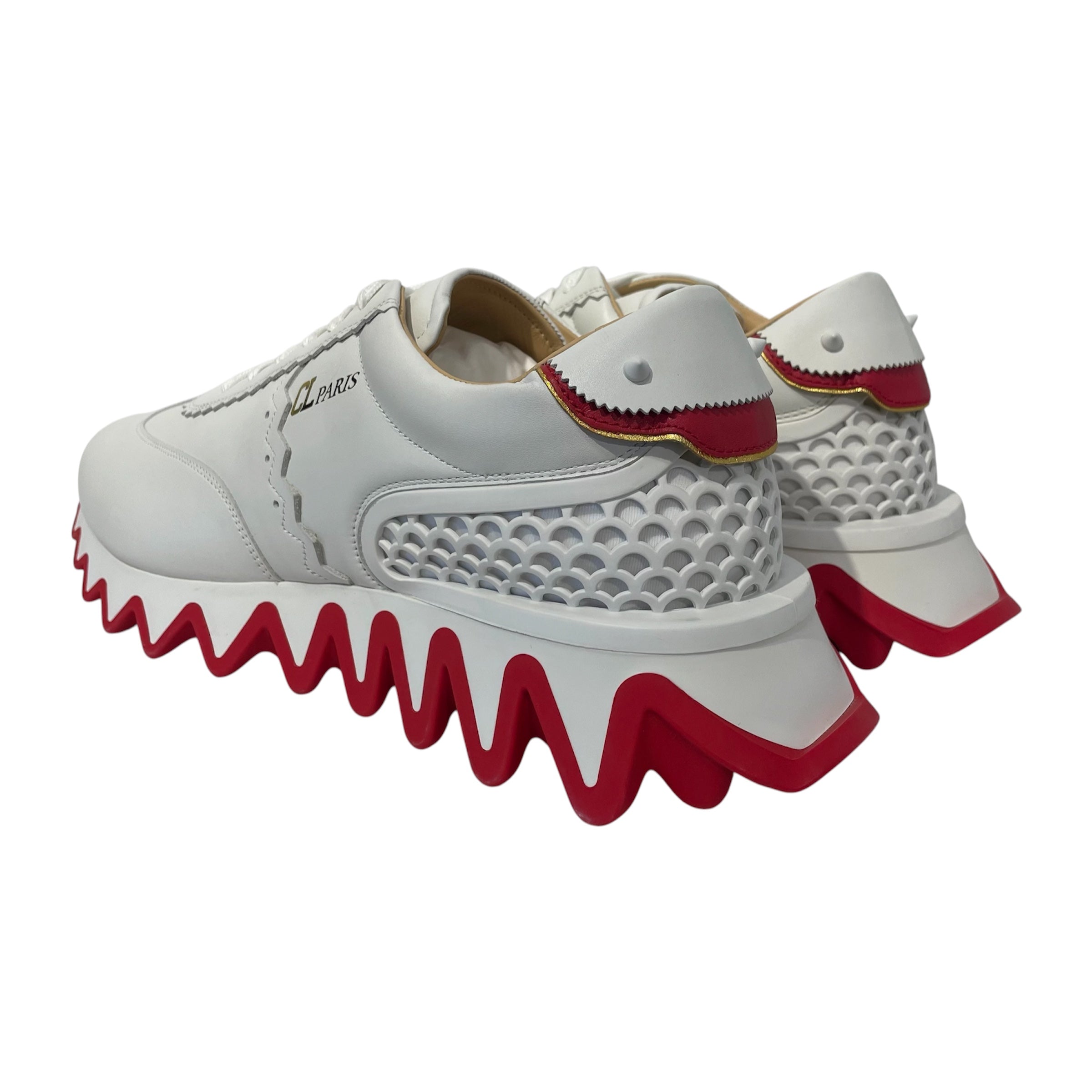 Christian Louboutin/Low-Sneakers/EU 46/Leather/WHT/cl paris loubishark flat view 2