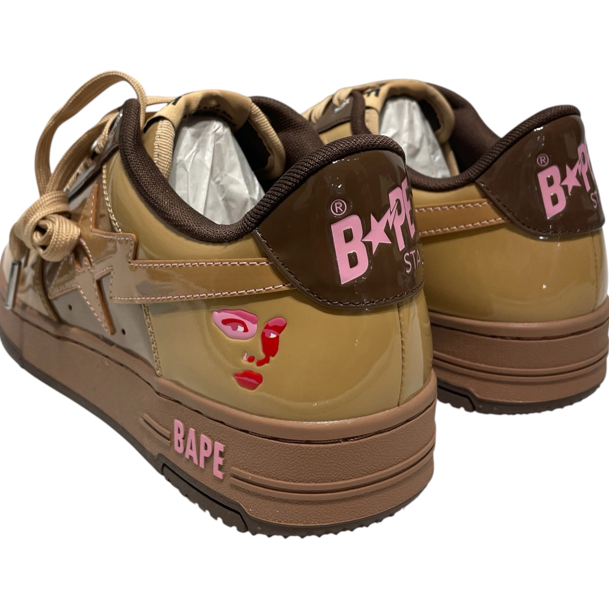 BAPE STA!/KIDSUPER STUDIOS/Low-Sneakers/US 9.5/Leather/BRW/Bapesta Low Kid Super view 2