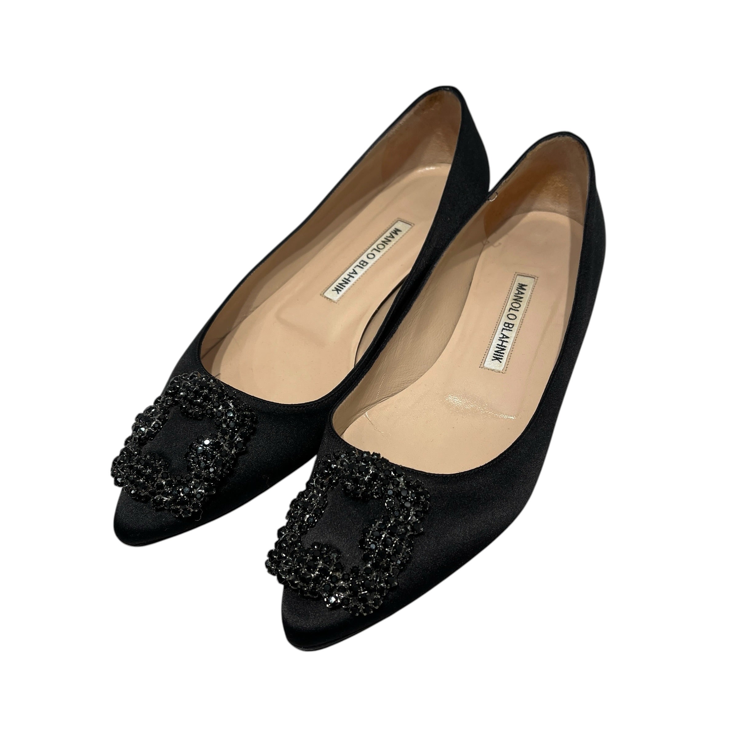 MANOLO BLAHNIK/Flat Shoes/EU 36.5/BLK/jewel flat view 9