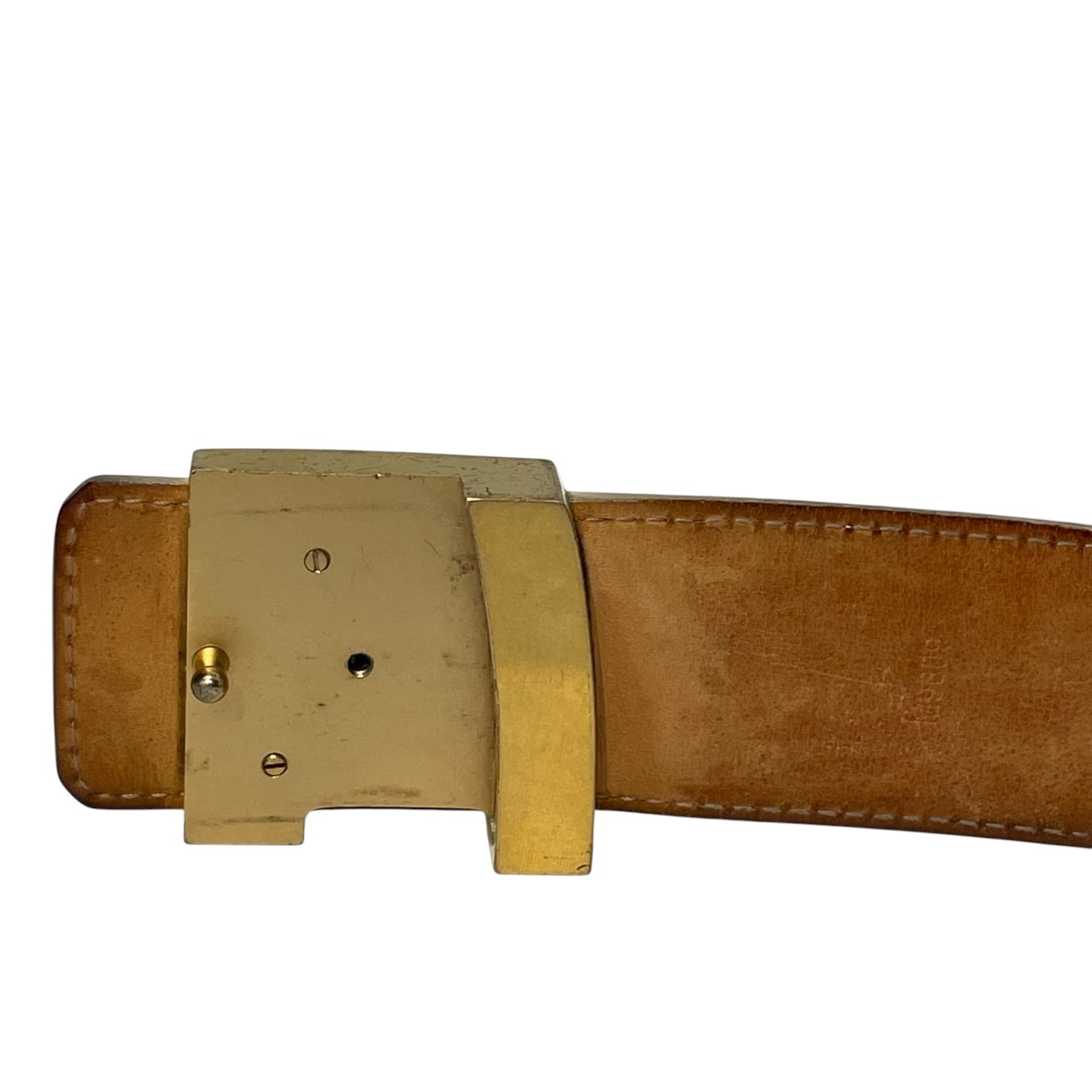 LOUIS VUITTON/Belt/All Over Print/Leather/CRM/M's/damier azur m9609 view 3