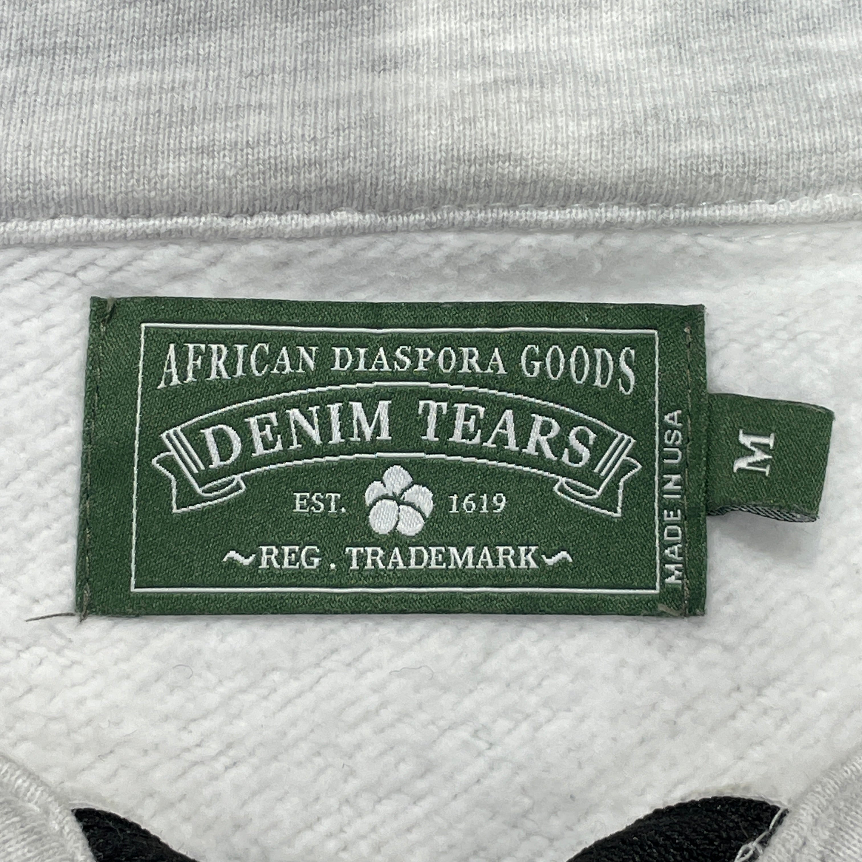 DENIM TEARS/Fleece Jkt/L/Cotton/GRY/QUARTER ZIP view 3