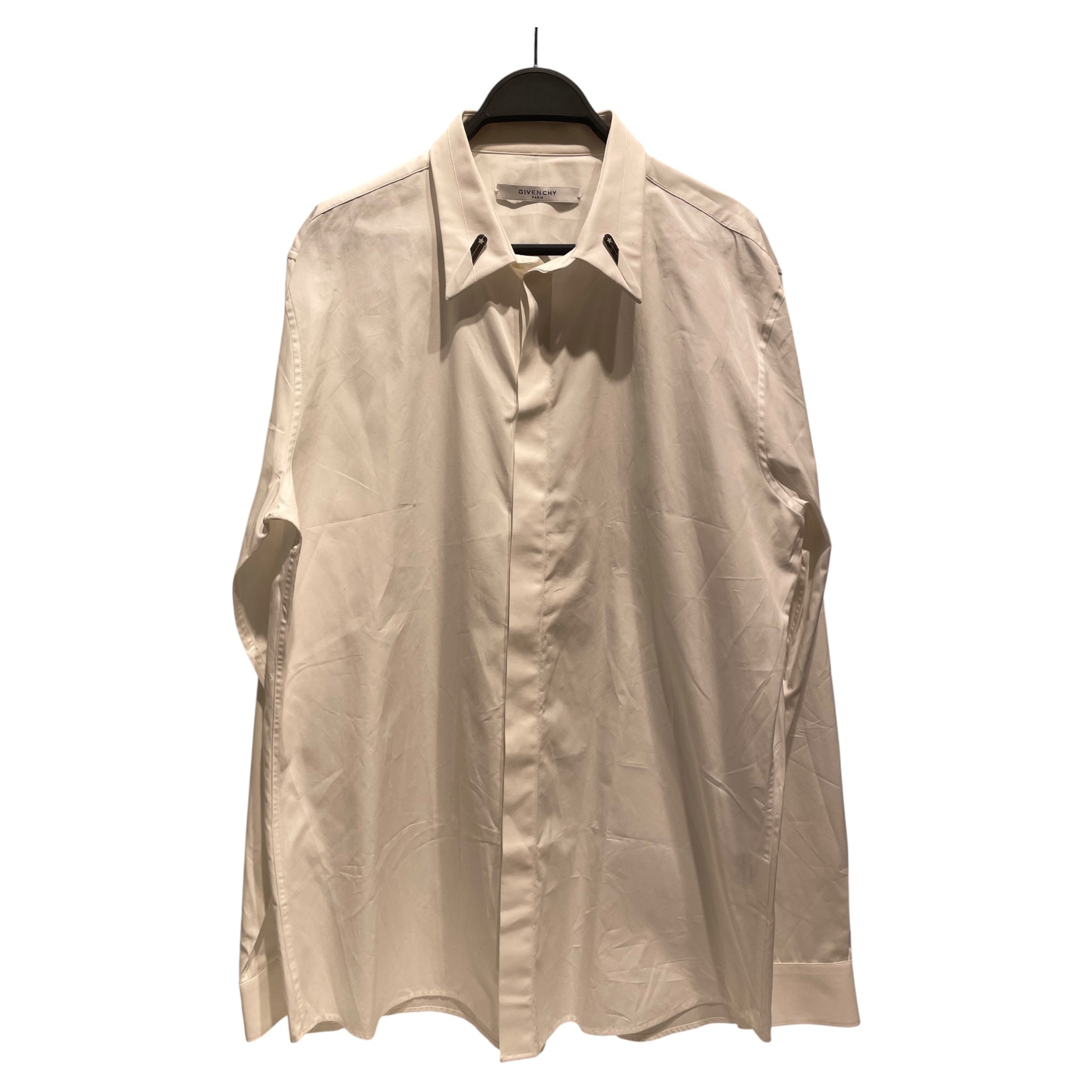 GIVENCHY/LS Shirt/43/WHT/SILVER COLLAR DETAIL view 1