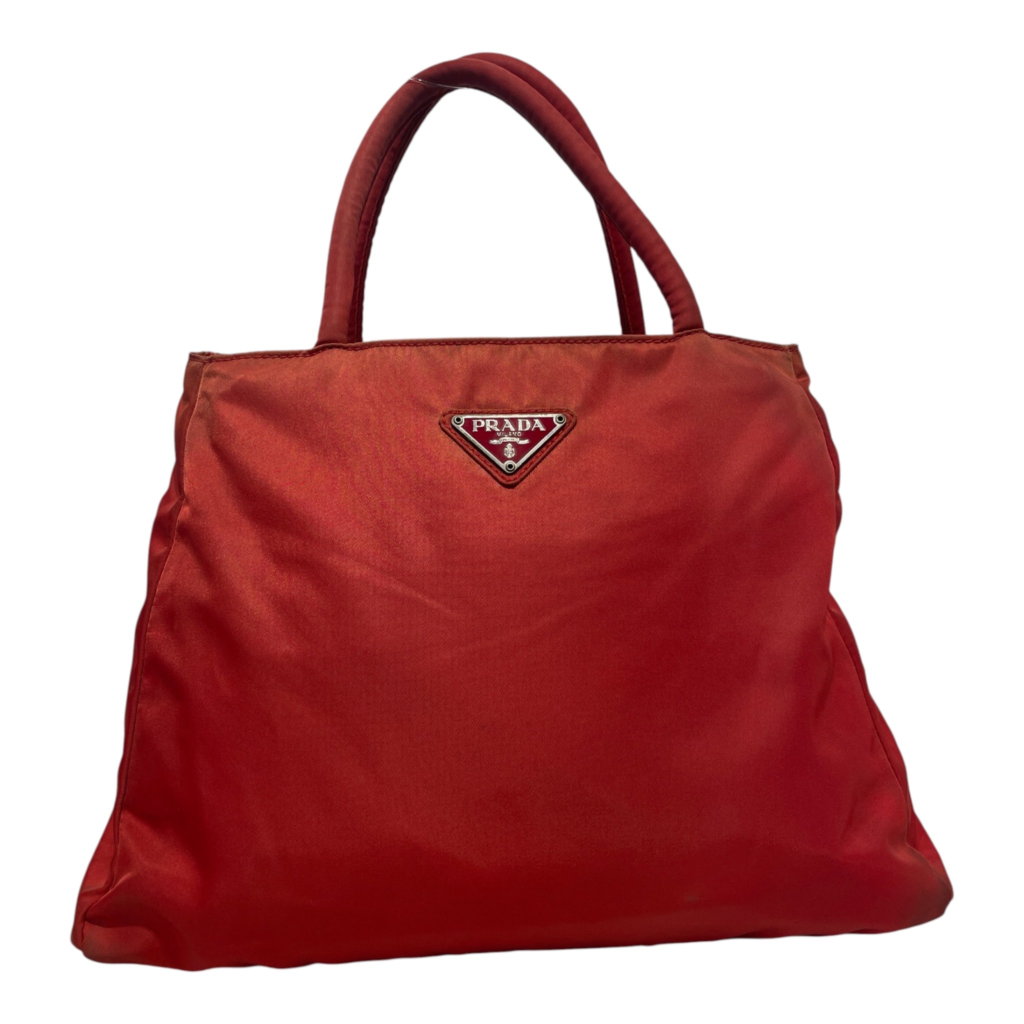 PRADA/Hand Bag/Nylon/RED/nylon tote view 1
