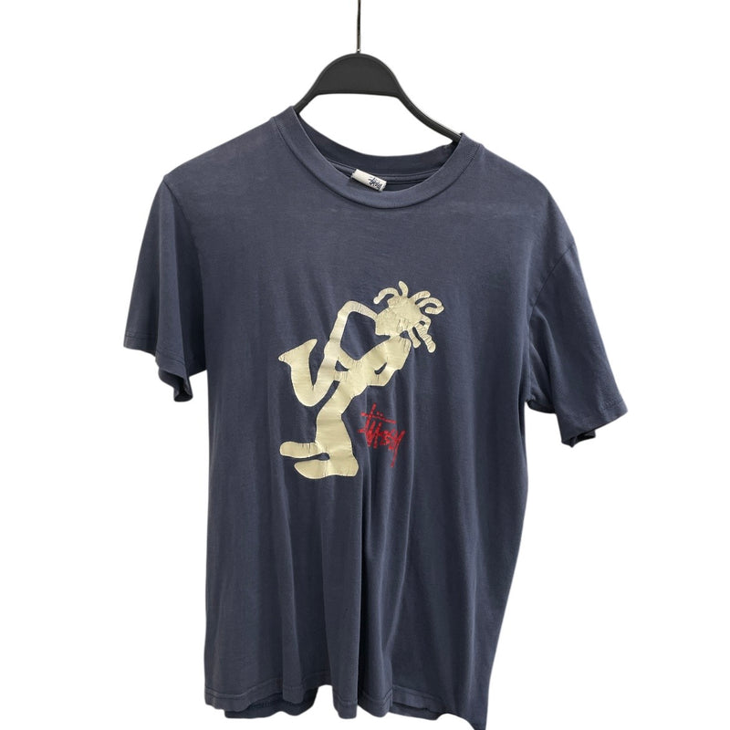 STUSSY/T-Shirt/M/Cotton/NVY/shadowman