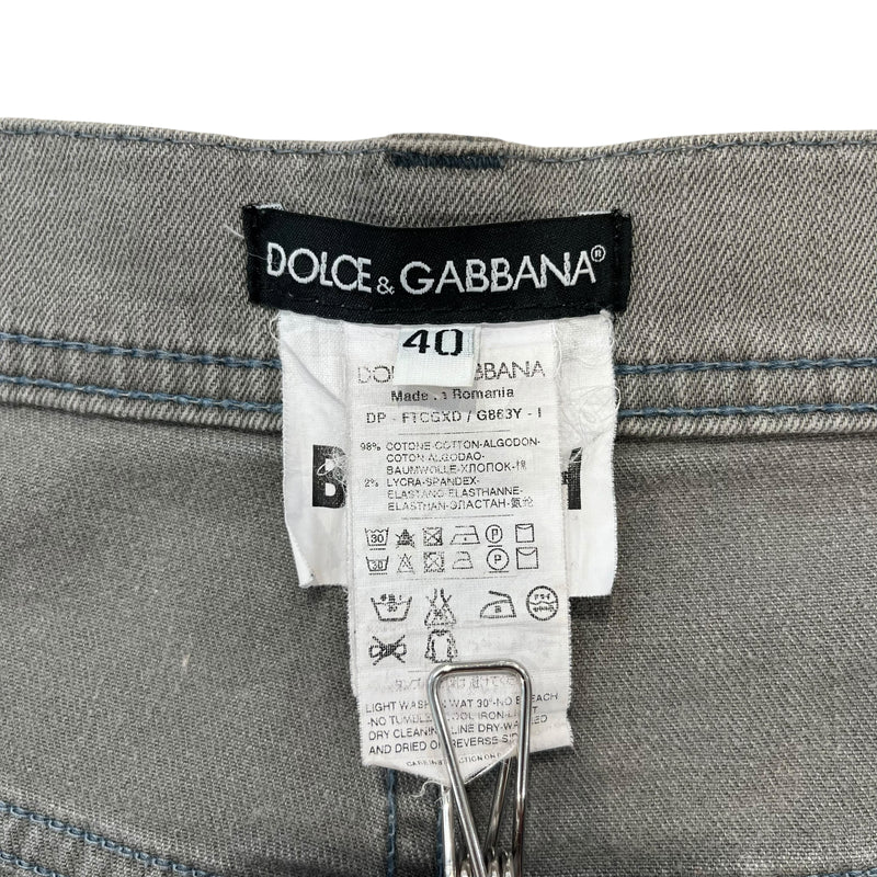 DOLCE&GABBANA/Bottoms/40/Denim/GRY/METAL BACK PATCH