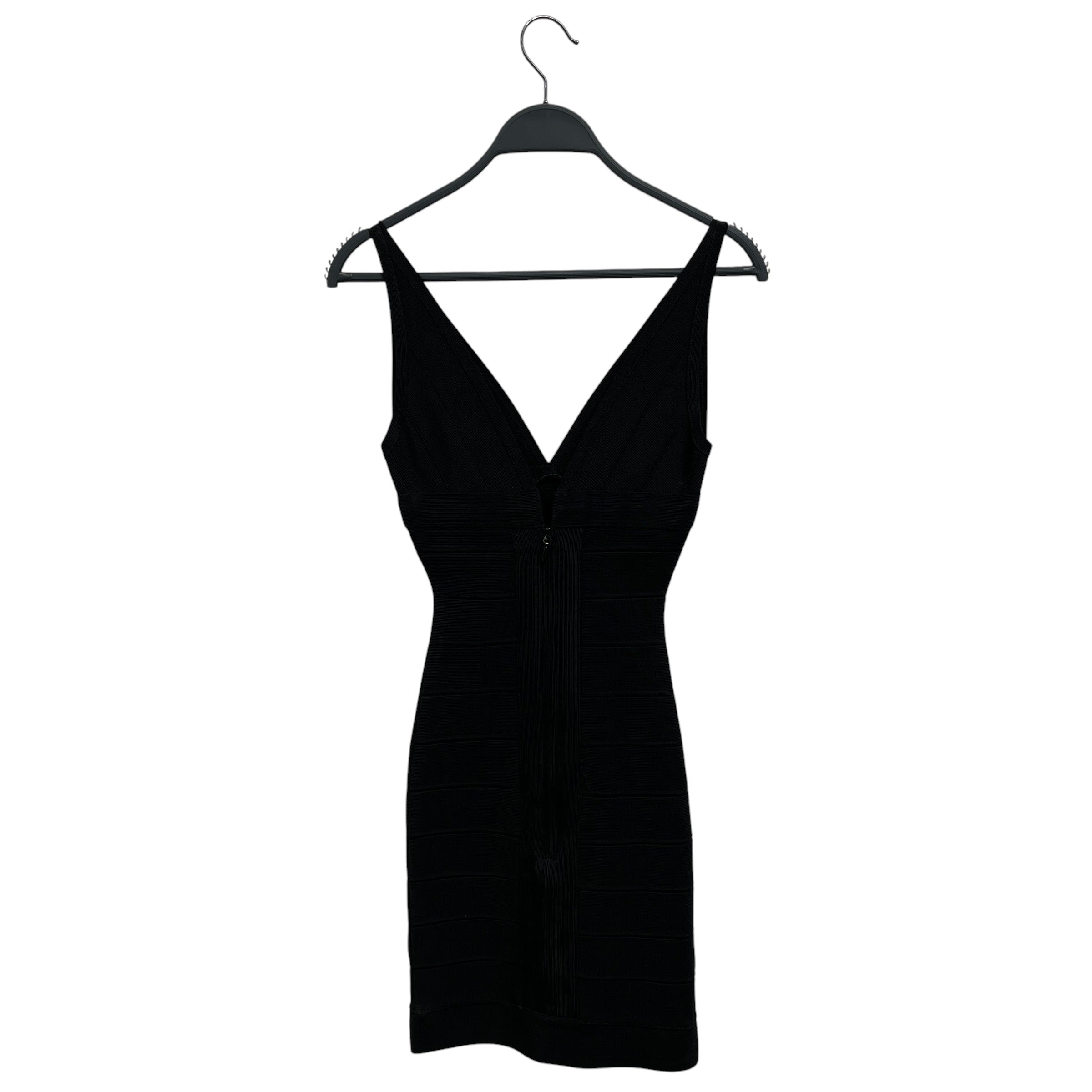 Herve Leger/Dress/XS/Rayon/BLK/Mini Length/Short, V Plunge Neckline view 2