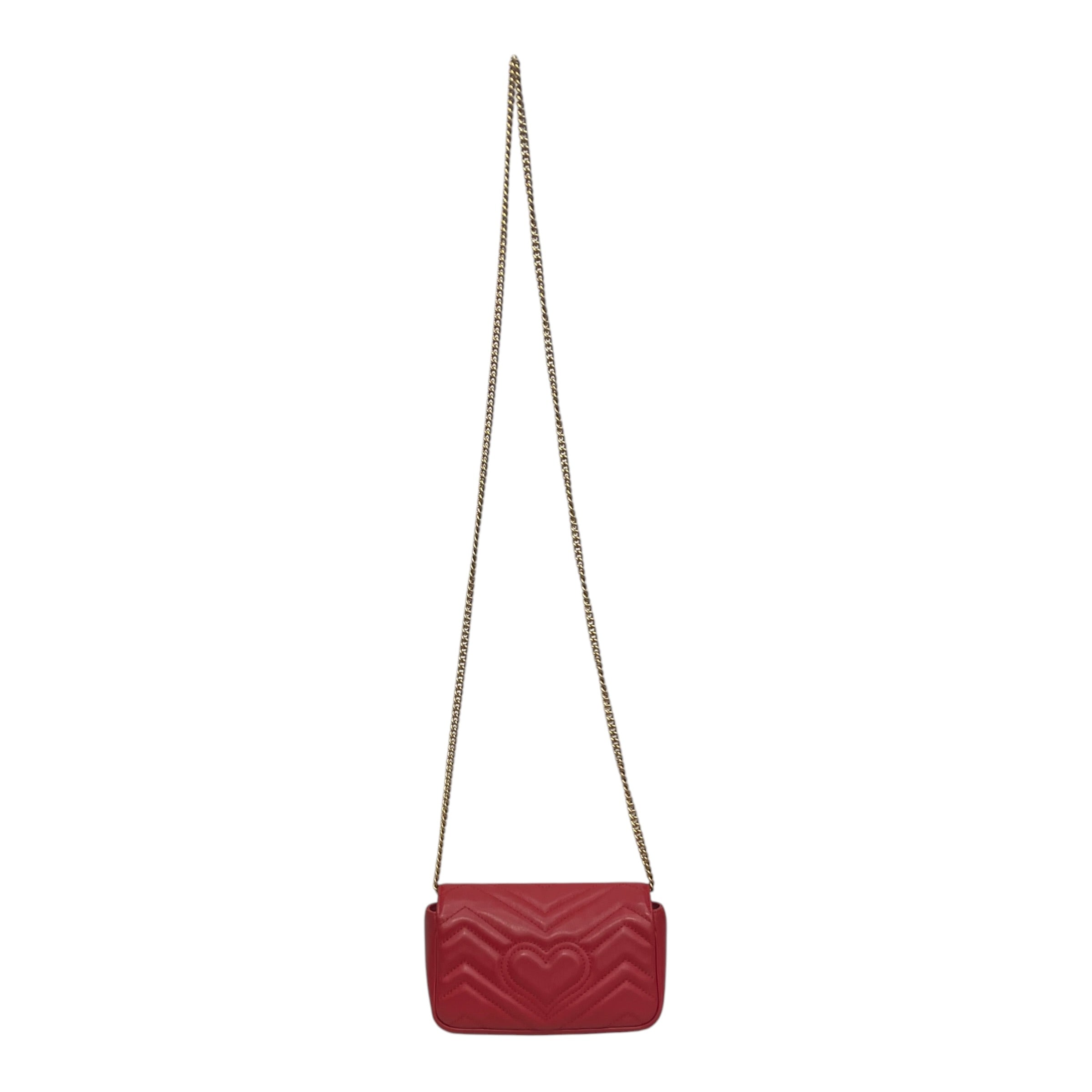 GUCCI/Hand Bag/Leather/RED/GG LOGO CROSSBODY MARMONT view 2