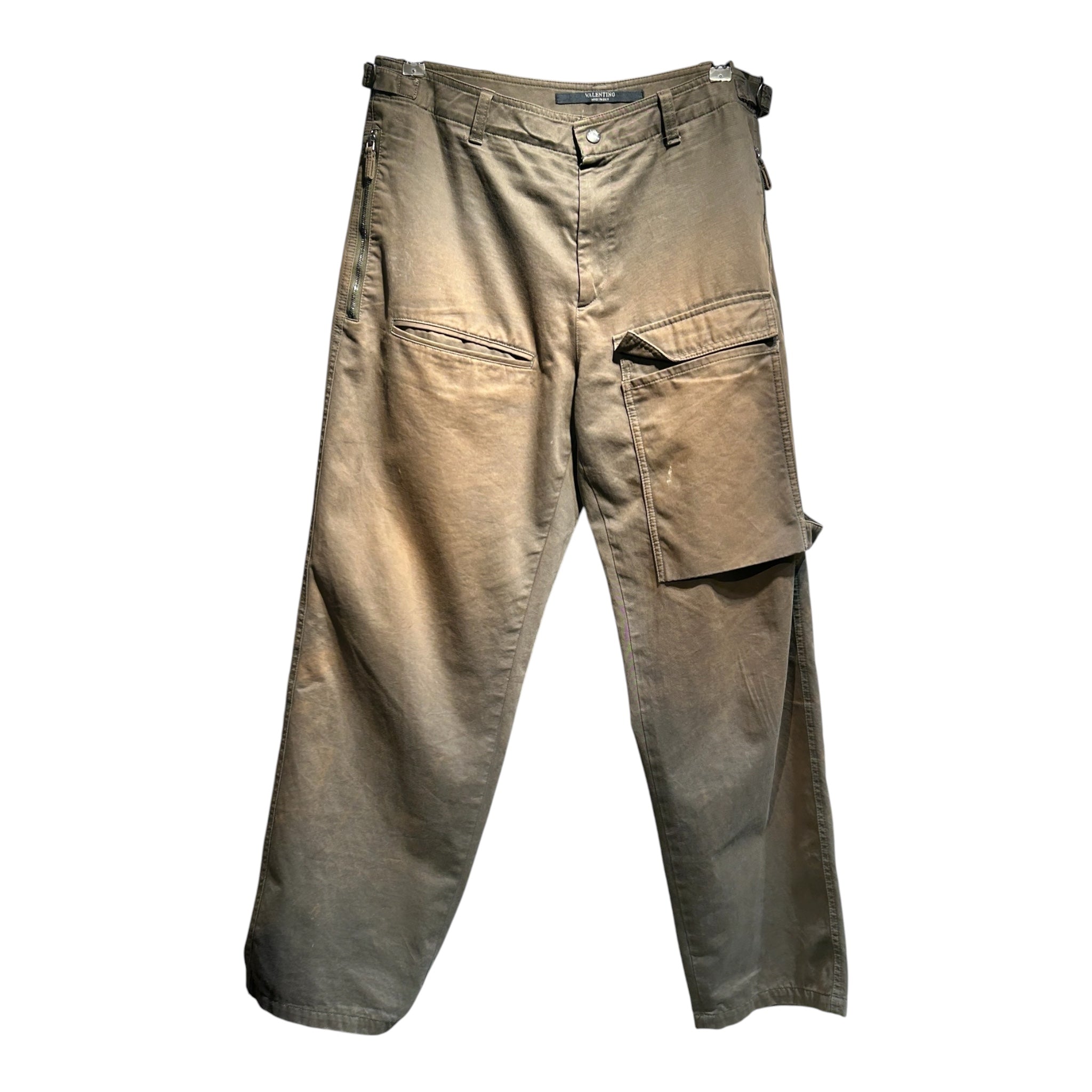 VALENTINO/Cargo Pants/50/Cotton/GRN/ONE SIDE POCKET view 2
