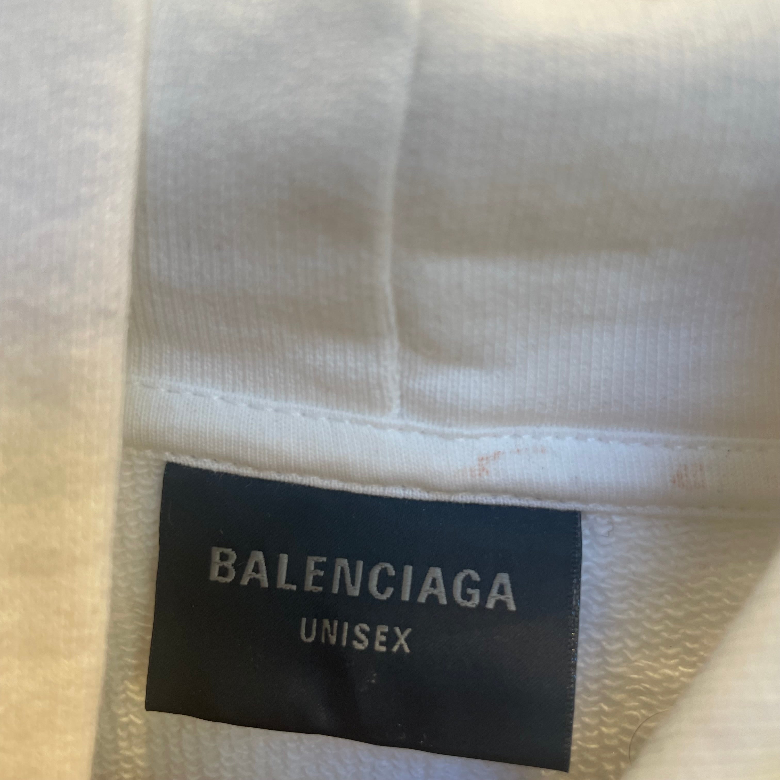 BALENCIAGA/Hoodie/4/Cotton/WHT/paris w sunset marker drawing view 3