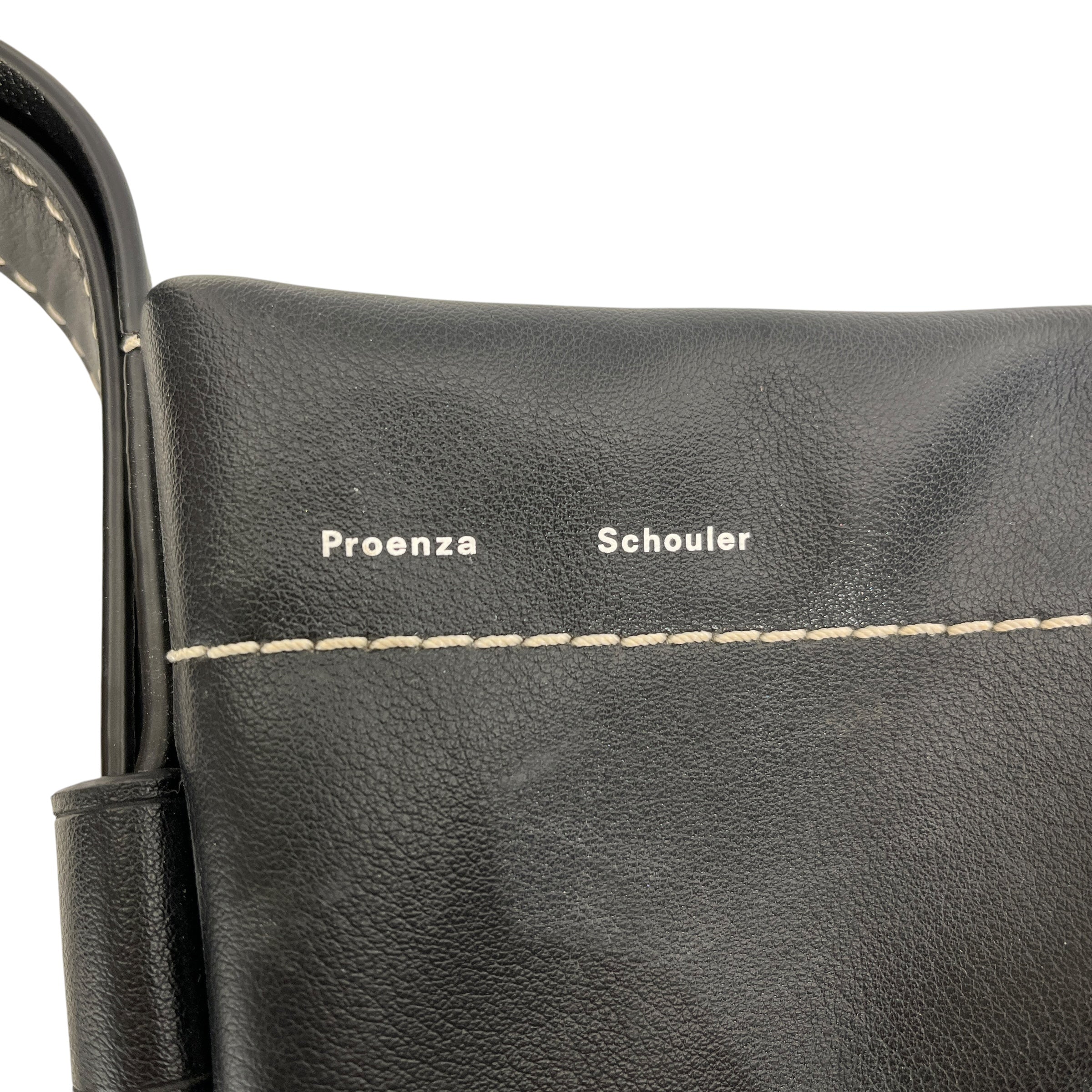 PROENZA SCHOULER/Cross Body Bag/M/Leather/BLK/white label w white stitching view 5
