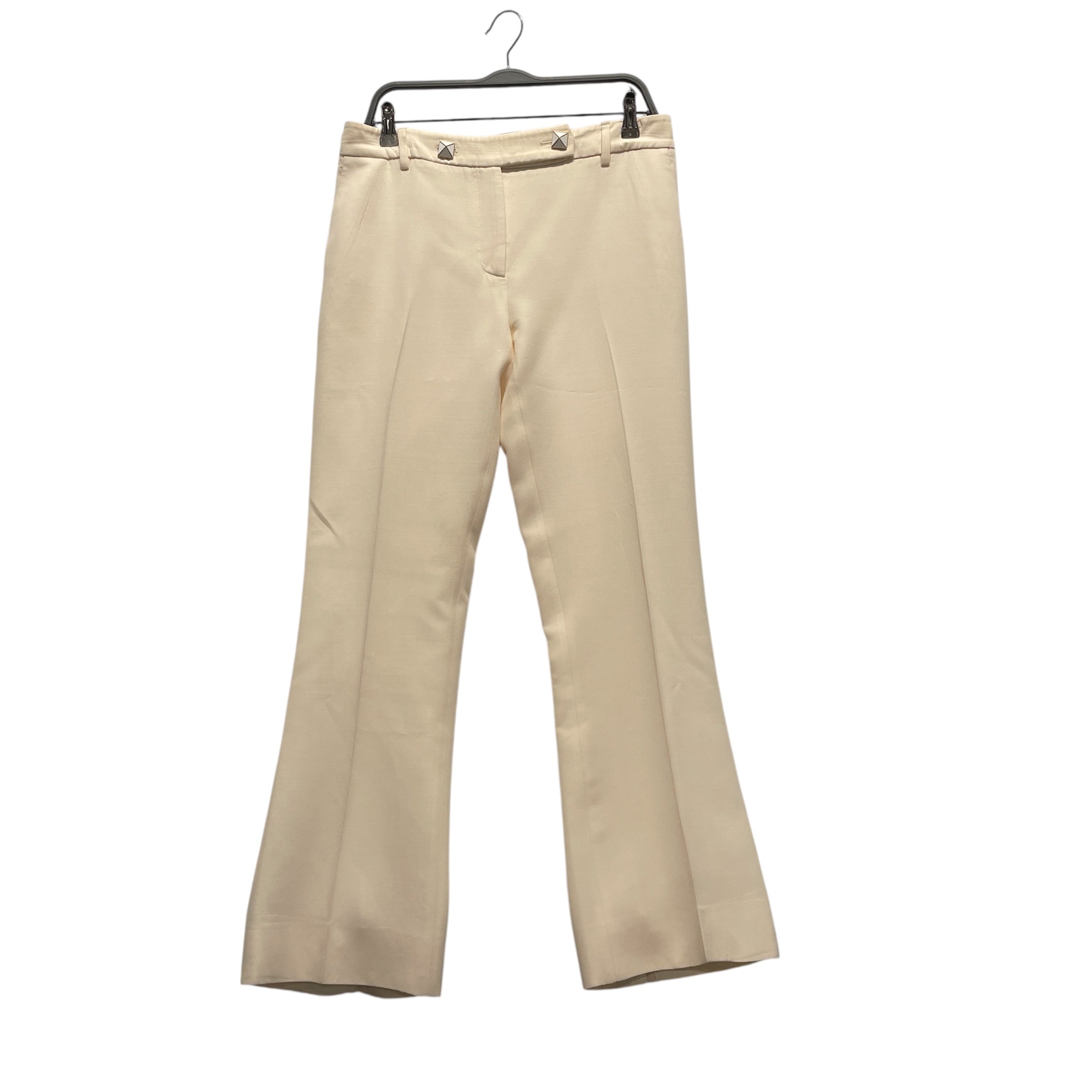 VALENTINO/Wide Leg Pants/44/Cotton/CRM/ view 1