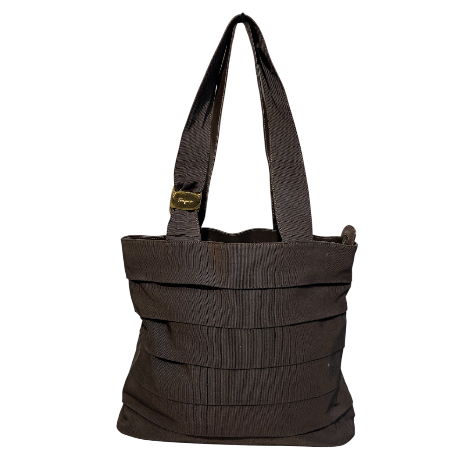 Salvatore Ferragamo/Tote Bag/Cotton/BRW/TIERED GROSGRAIN view 1