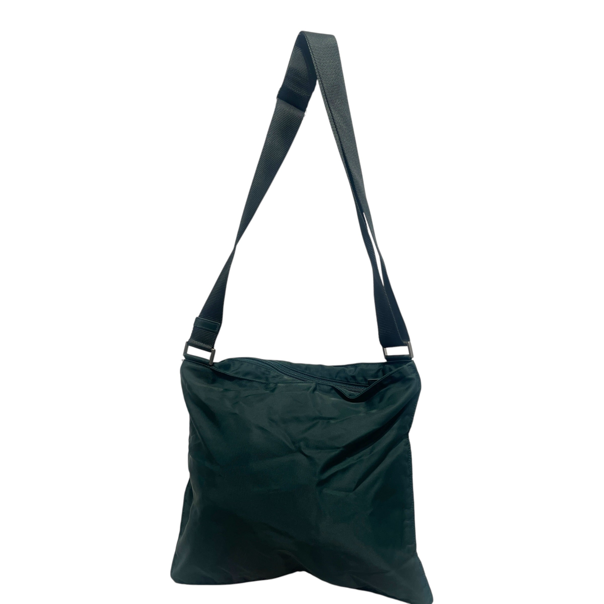 PRADA/Cross Body Bag/Nylon/GRN/Enameled Nylon Shoulder Bag view 4