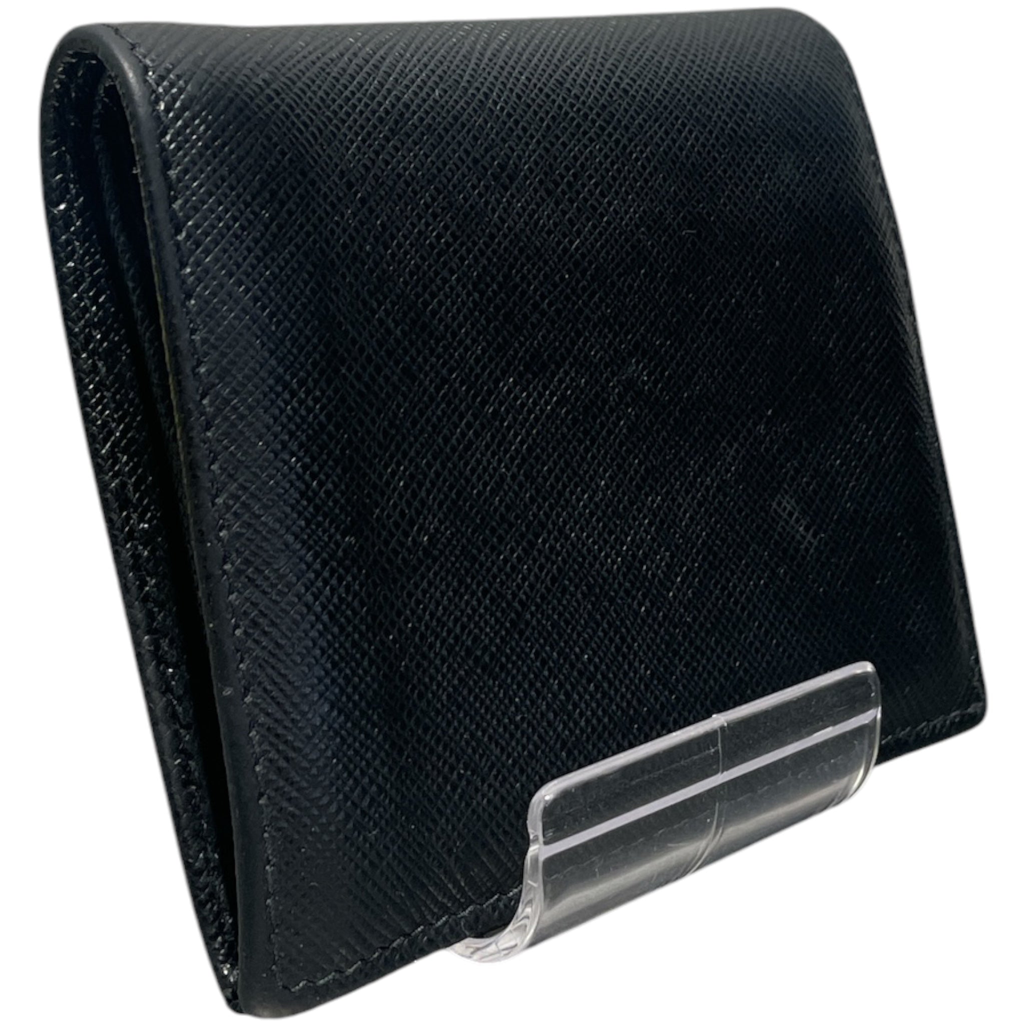 PRADA/Bifold Wallet/BLK/M's/saffiano leather view 2