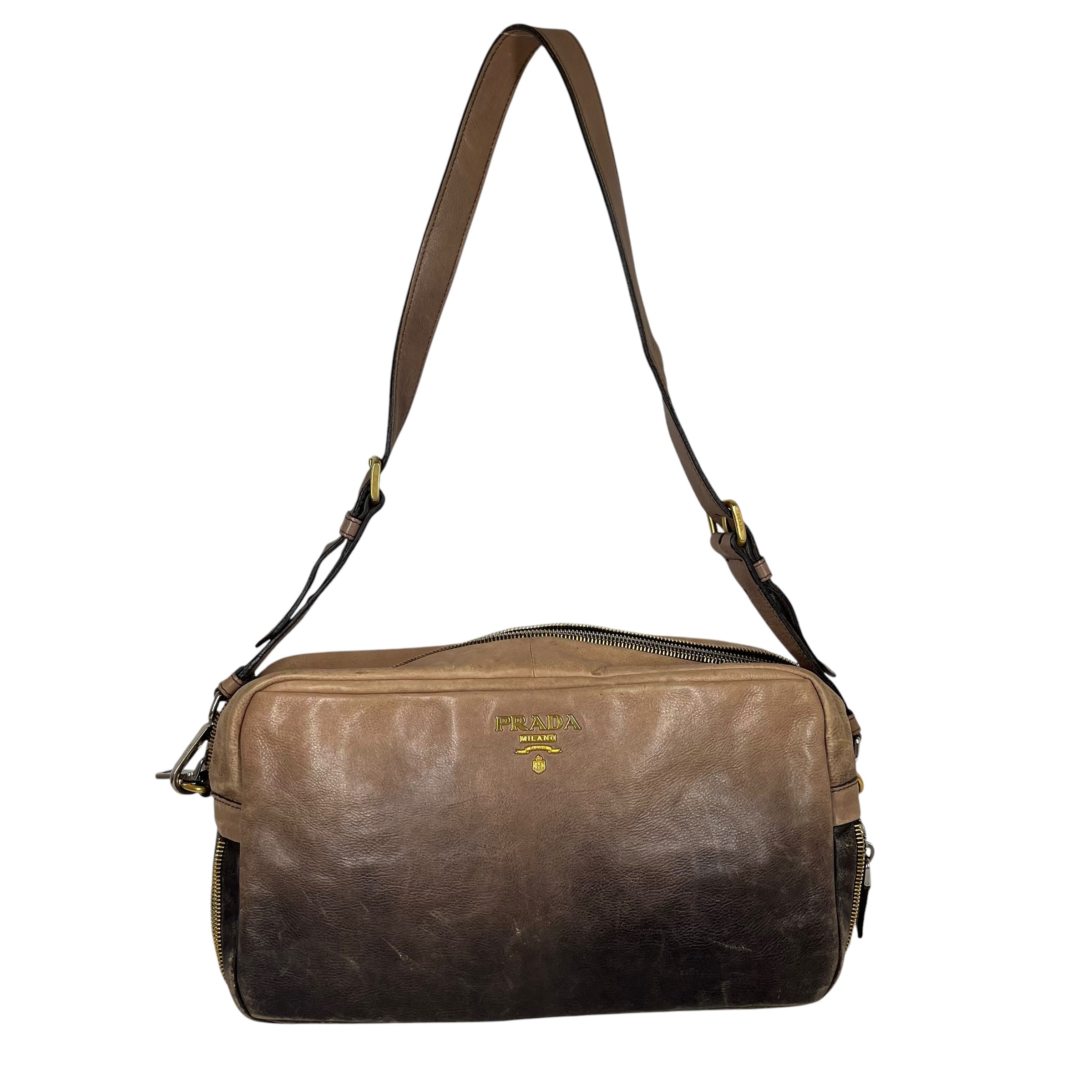 PRADA/Bag/Leather/BRW/OMBRE ZIPPER BAG view 1