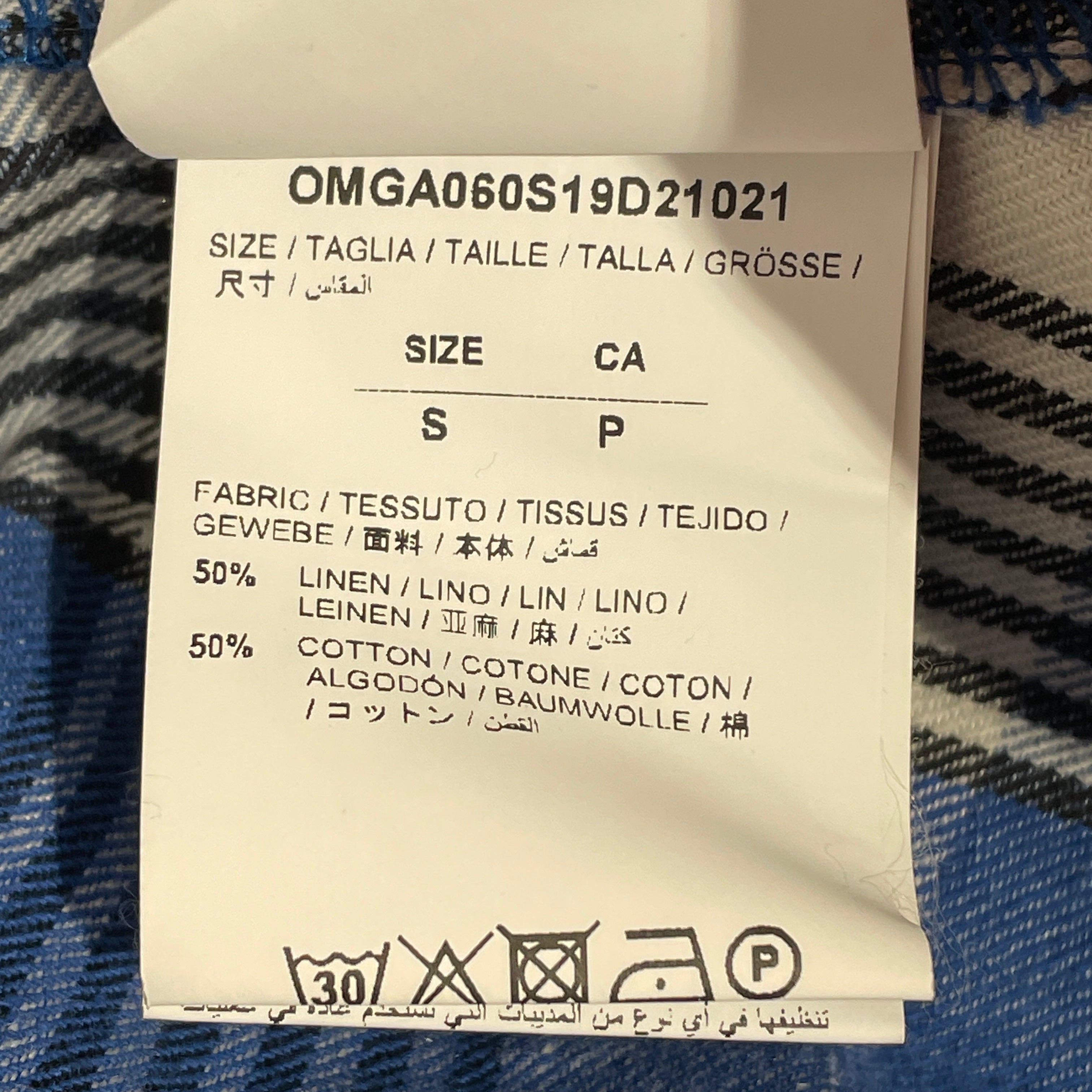 OFF-WHITE/Flannel Shirt/S/Cotton/BLU/Plaid/ view 4