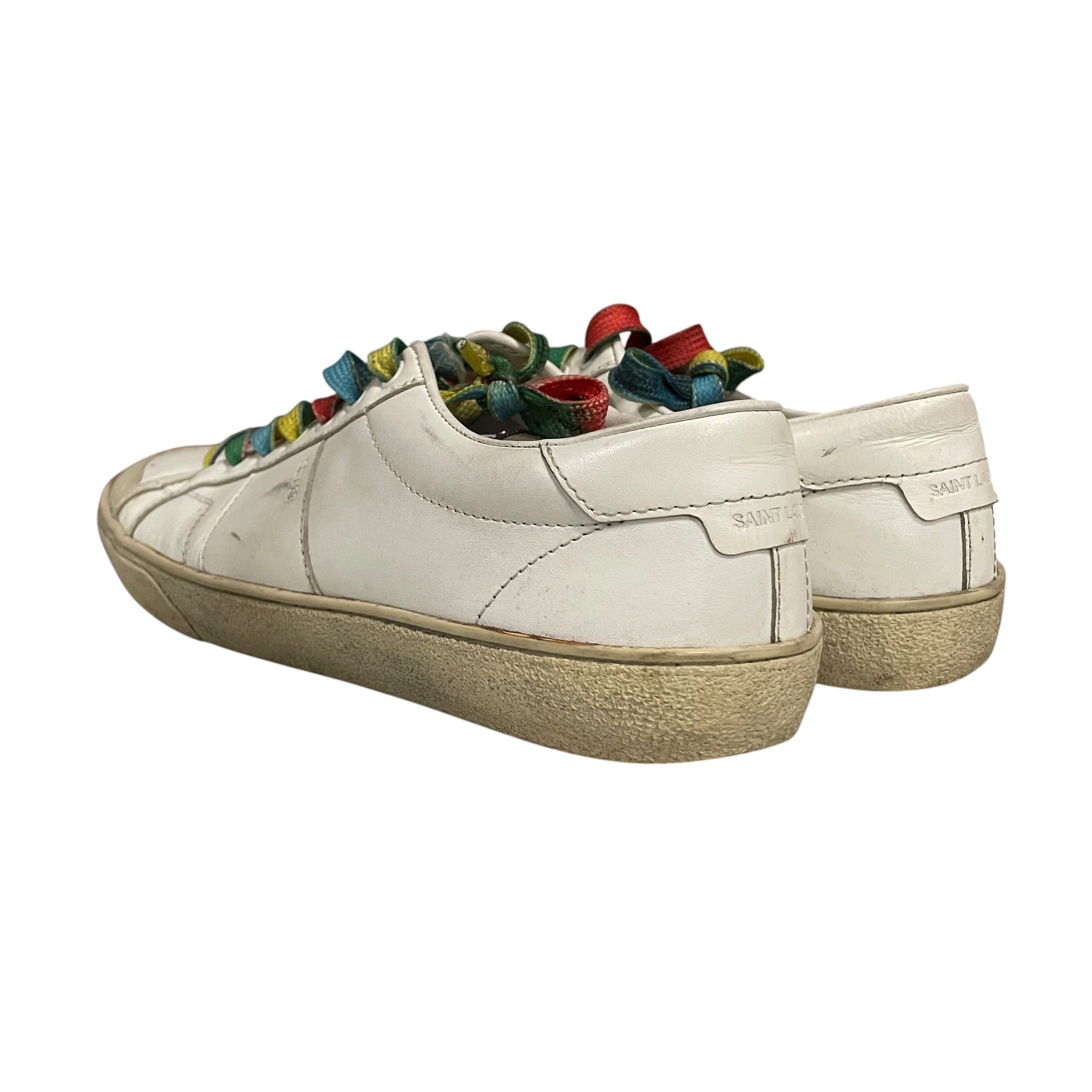 SAINT LAURENT/Low-Sneakers/EU 38.5/Leather/WHT/studded tongue view 2