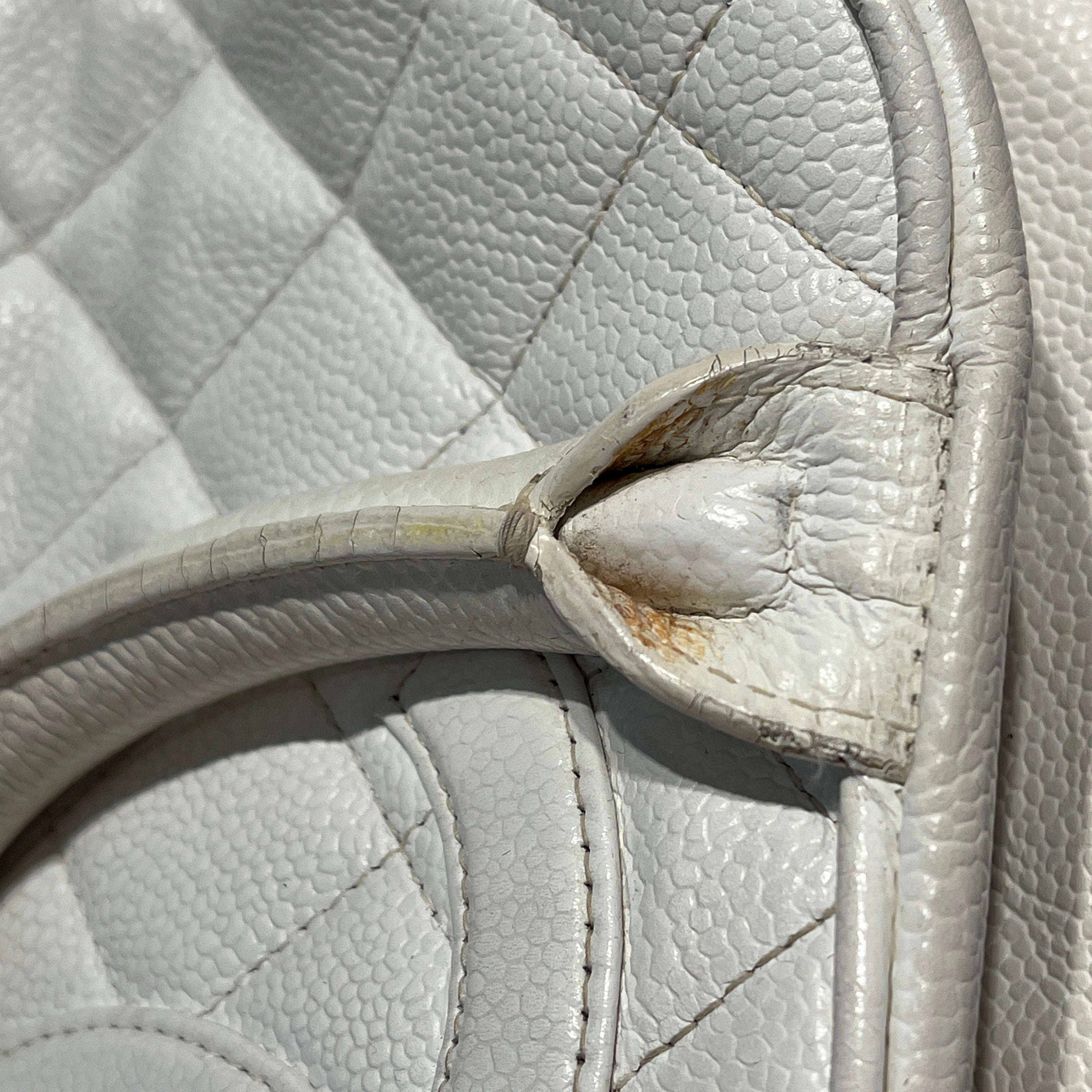 CHANEL/Hand Bag/Leather/WHT/Timeless Quilted Bowler Bag view 6