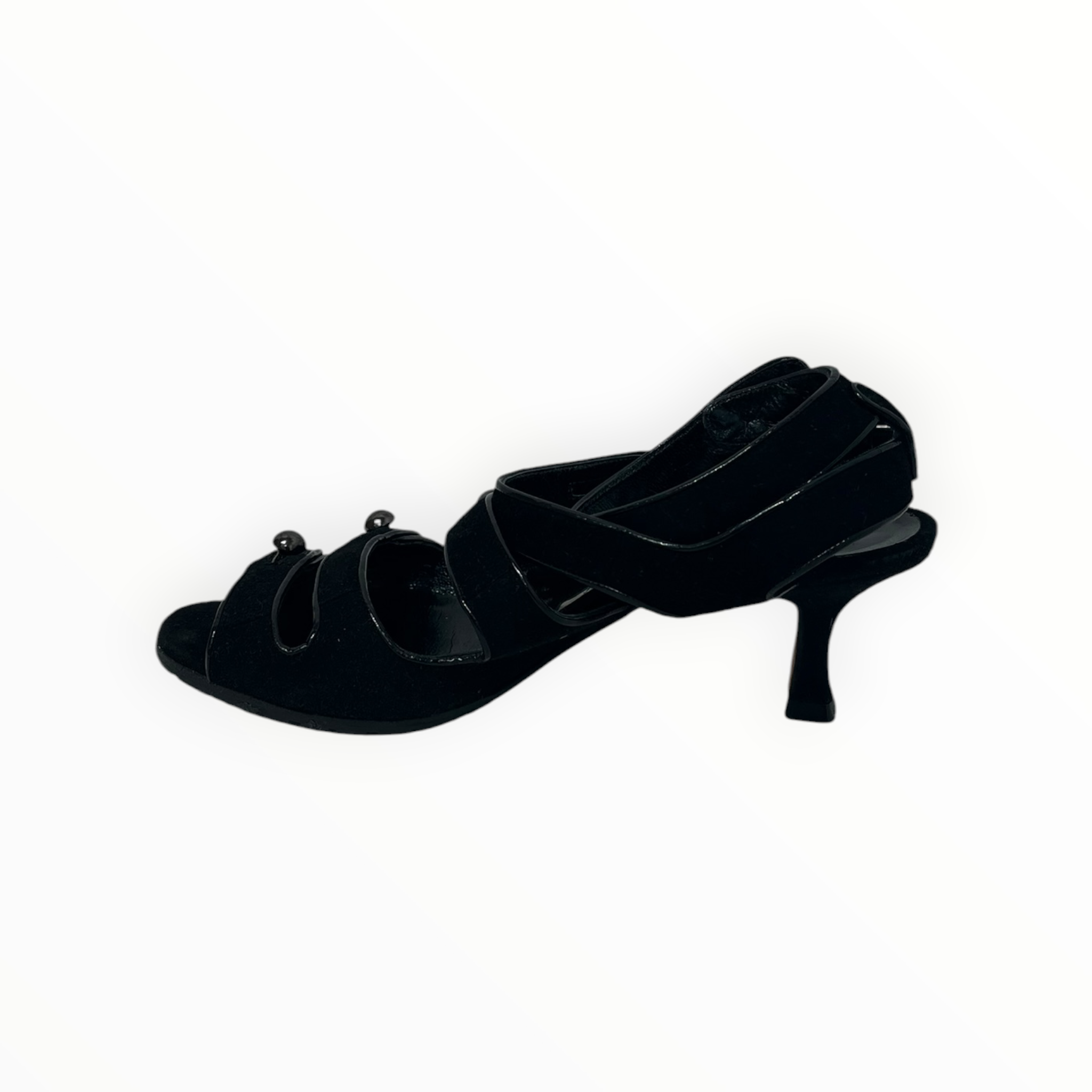 MANOLO BLAHNIK/Heels/EU 36/Suede/BLK/HOOK STRAP MINI HEEL view 4