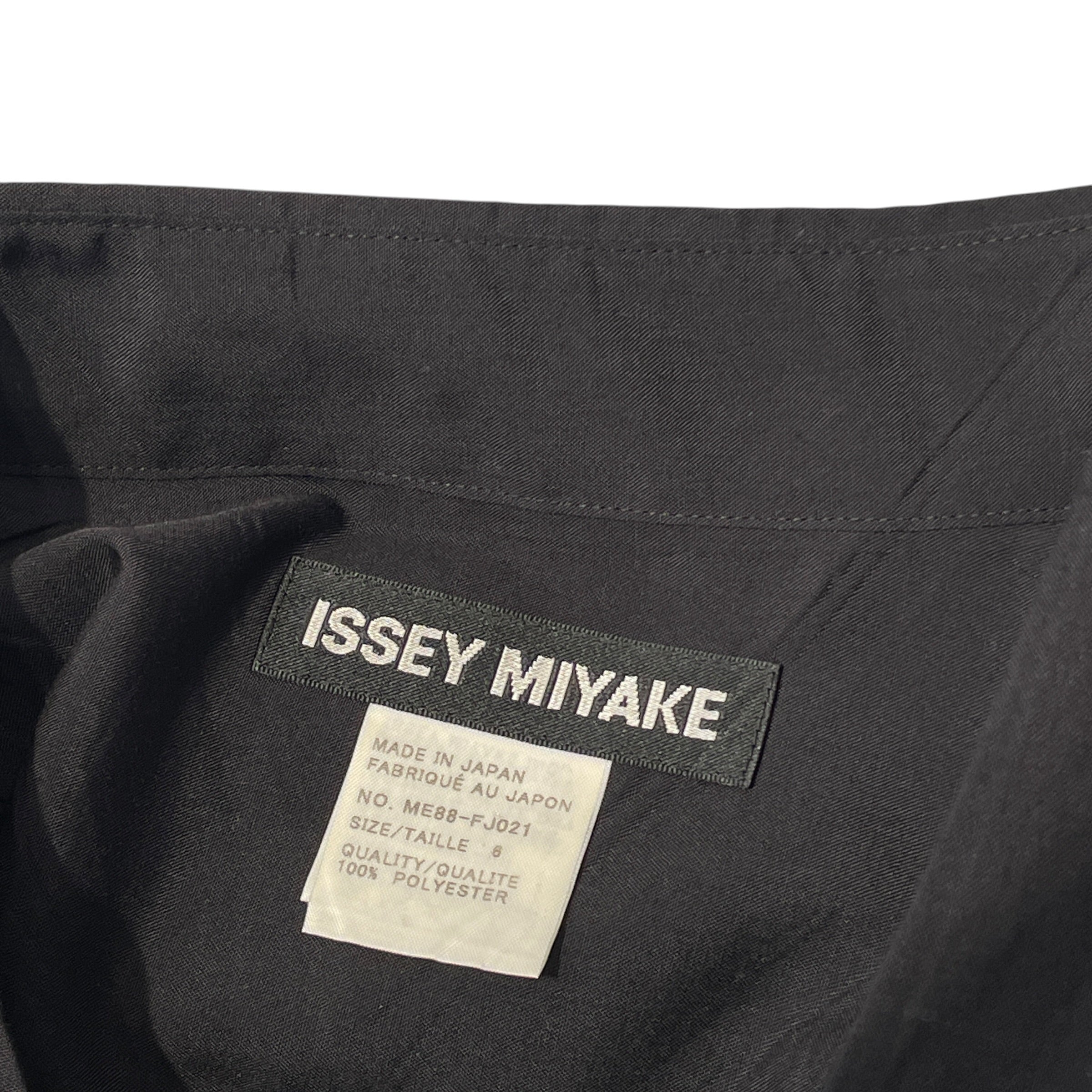 ISSEY MIYAKE/LS Shirt/8/Polyester/BLK/wrinkle pleats view 4