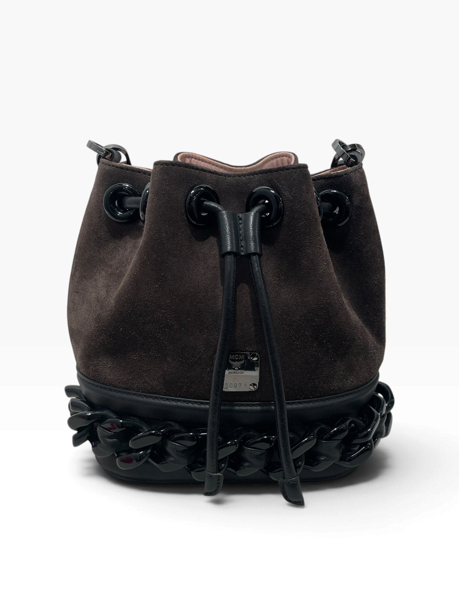 MCM/Basket Bag/Suede/GRY/MCM Suede bucket bag view 1