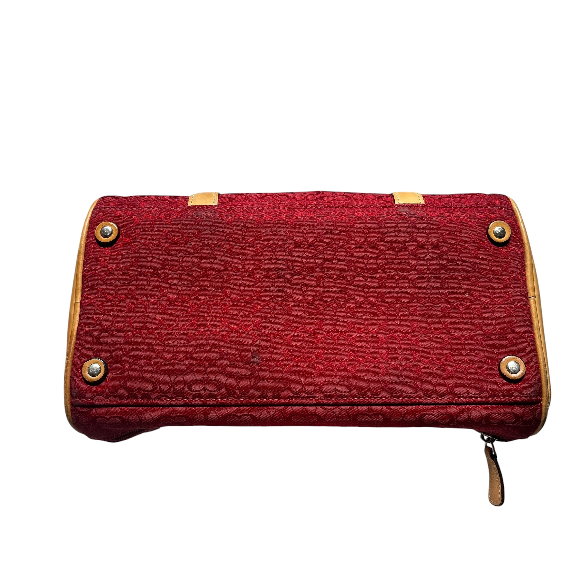 COACH/Boston Bag/Monogram/Cotton/RED/vintage red mini duffle view 3