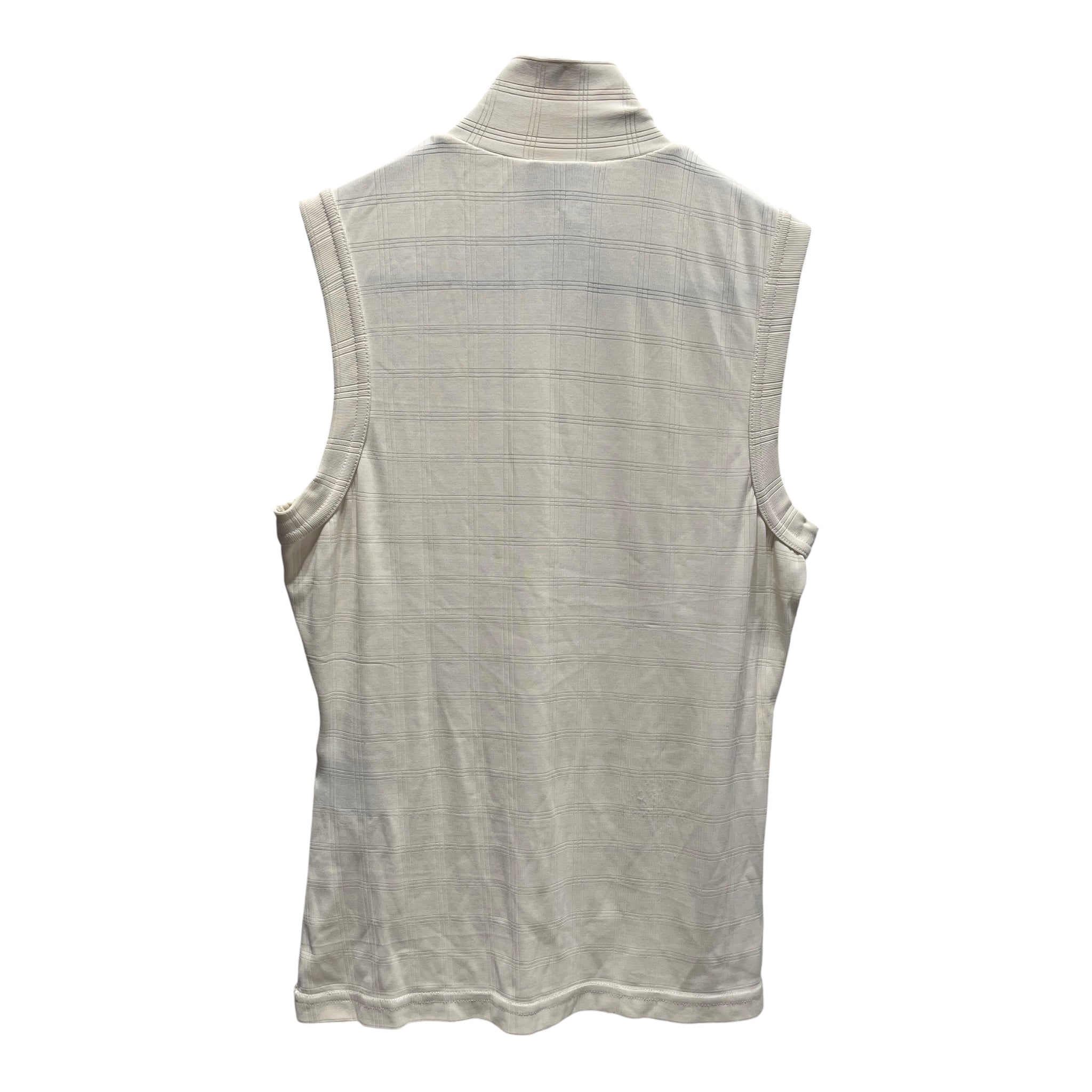 VERSACE JEANS COUTURE/SL Blouse/XS/Plaid/Nylon/WHT/HALF ZIP WITH MEDUSA EMBLEM view 2