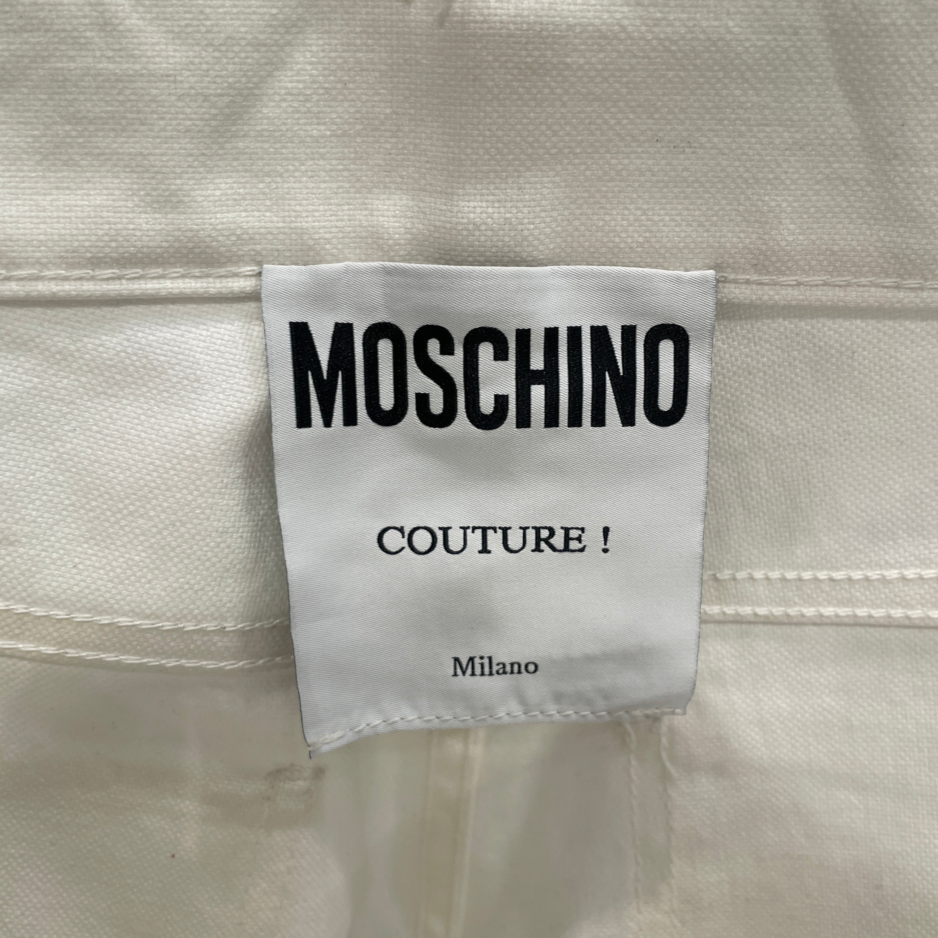 MOSCHINO/Straight Pants/44/Denim/WHT/All Over Print/TEXTS view 3