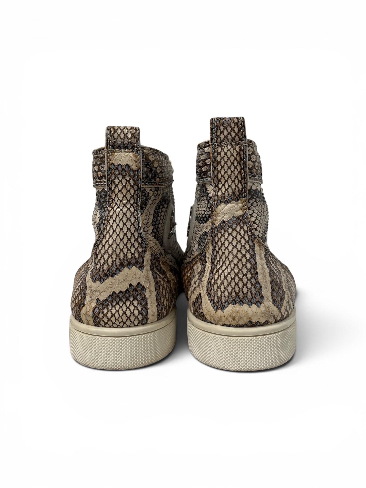 Christian Louboutin/Hi-Sneakers/EU 41/Animal Pattern/Leather/WHT/SNAKESKIN RED BOTTOMS view 3