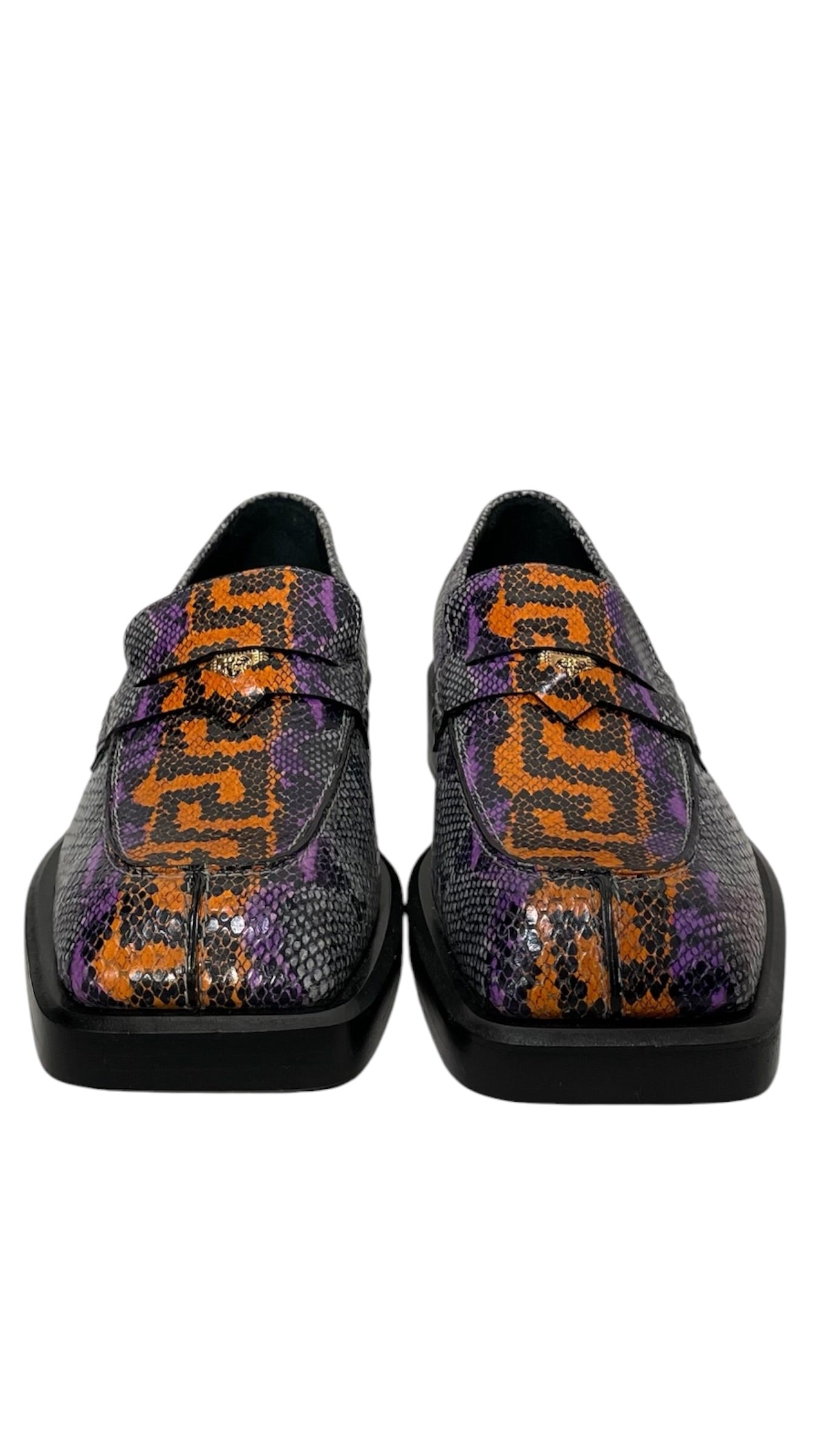 VERSACE/Dress Shoes/EU 41/Animal Pattern/Leather/GRY/phython embossed loafers view 10