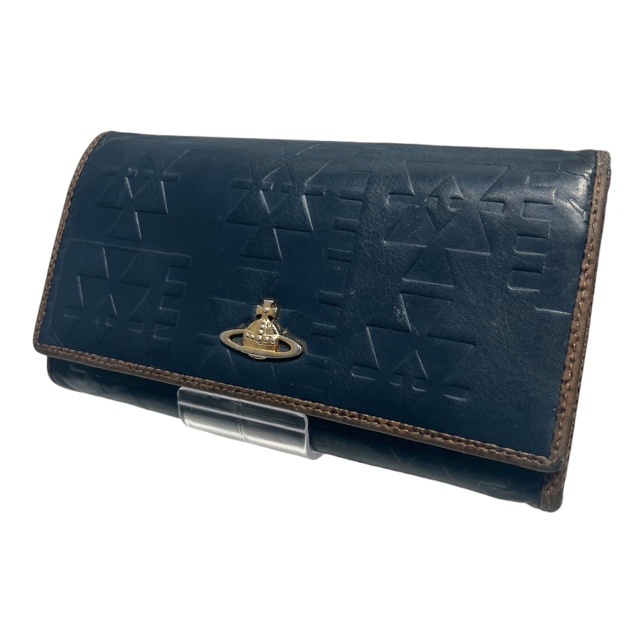 Vivienne Westwood/Long Wallet/Leather/NVY/EMBOSSED WALLET view 1