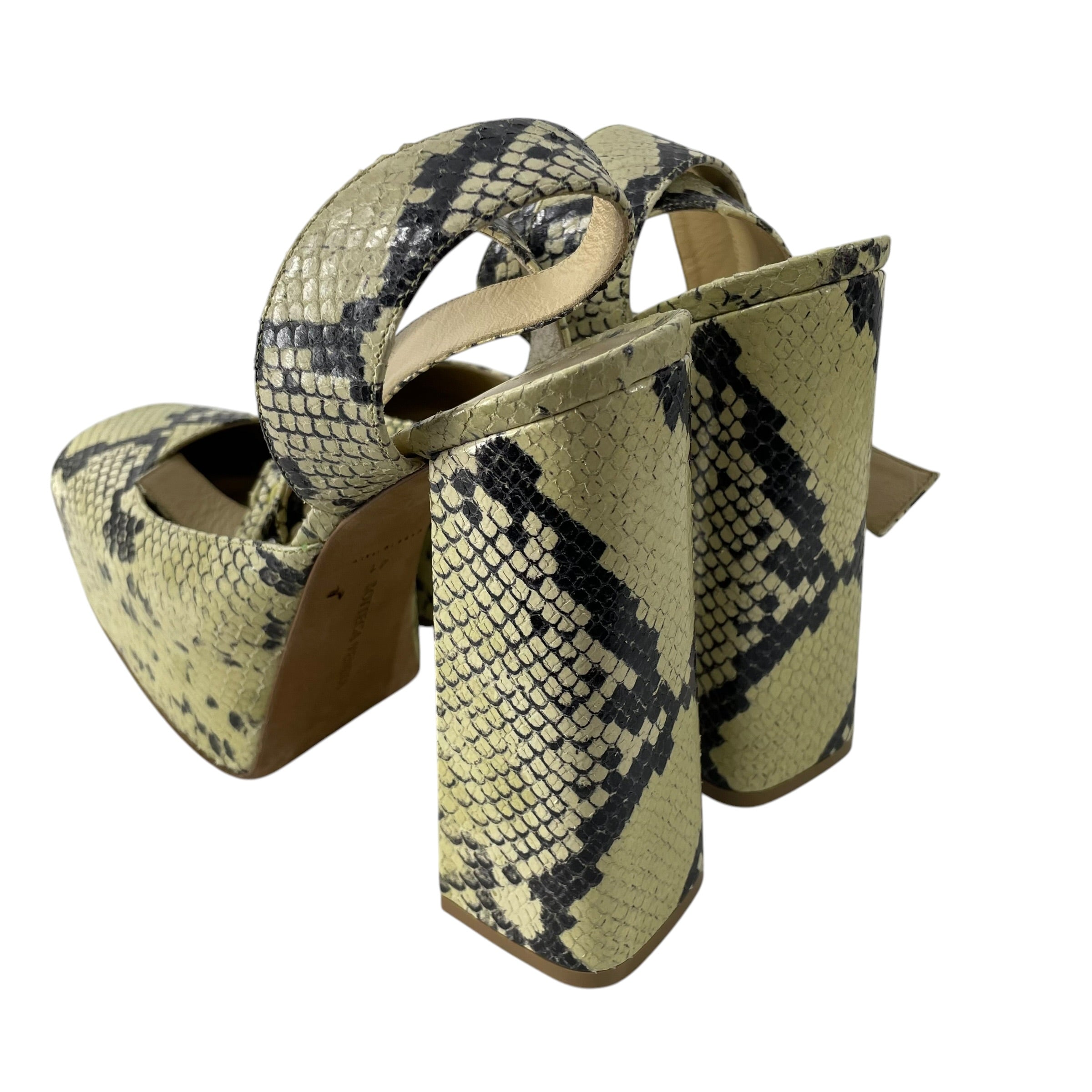 BOTTEGA VENETA/Heels/EU 41/Animal Pattern/Leather/IVR/FLAT TOE ANKLE WRAP HEEL view 2