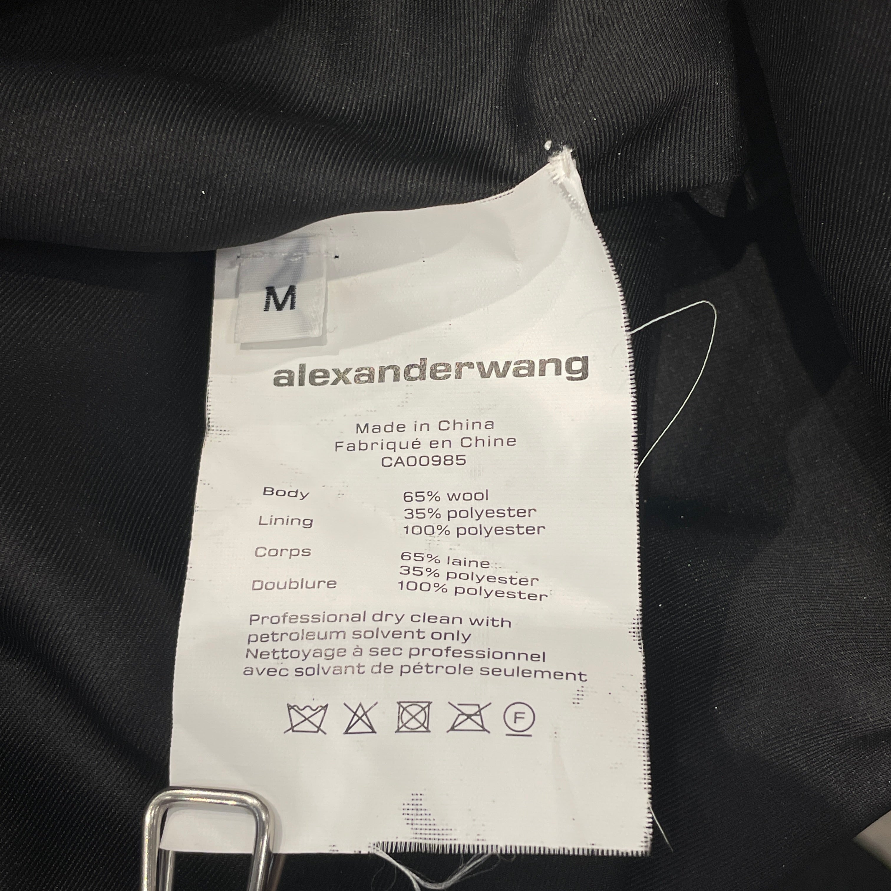 Alexander Wang/Tailored Jkt/M/Wool/BLK/Tartan/YEL SMILEY FACE BACK view 4
