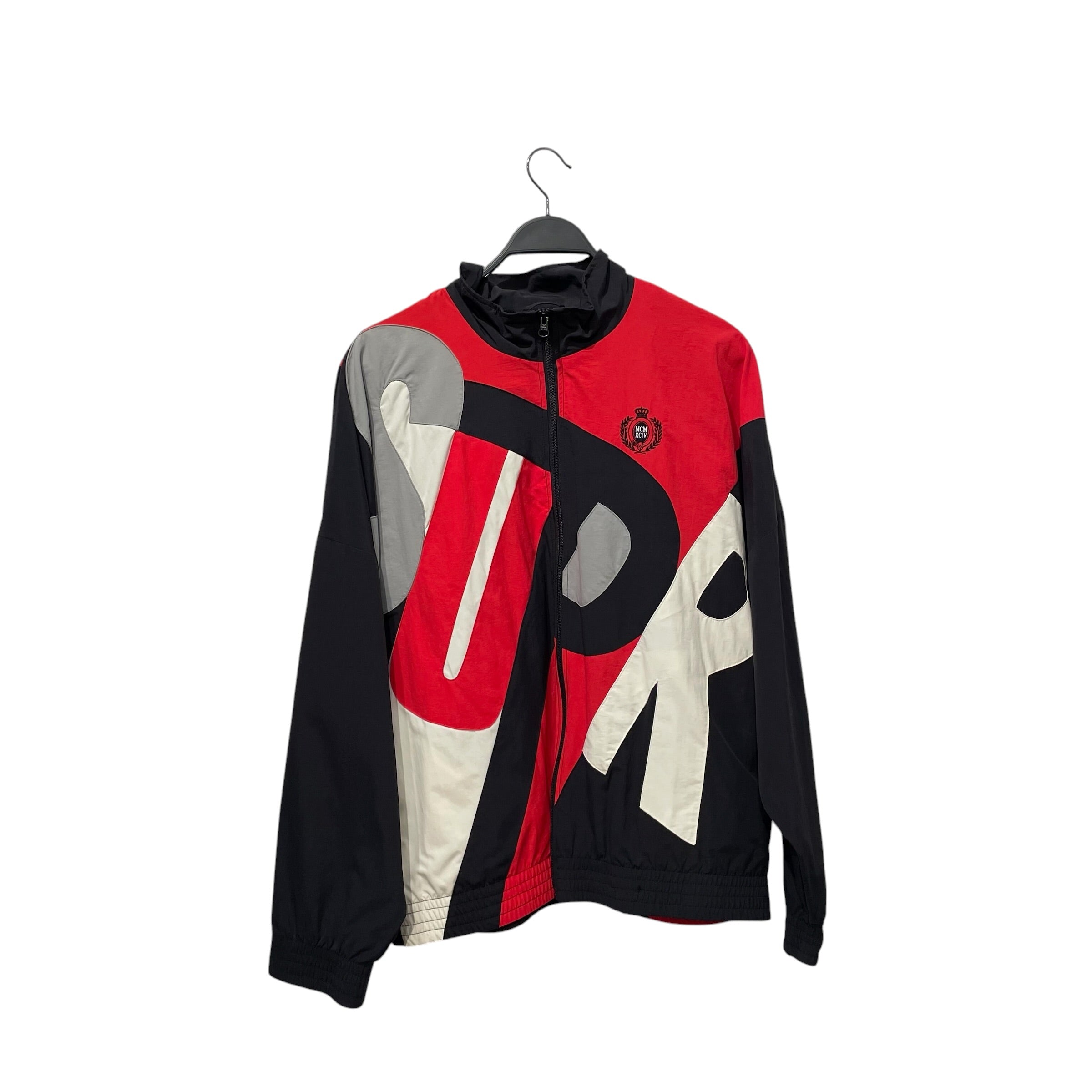 Supreme/Windbreaker/L/Nylon/RED/All Over Print/big letter track jacket view 1
