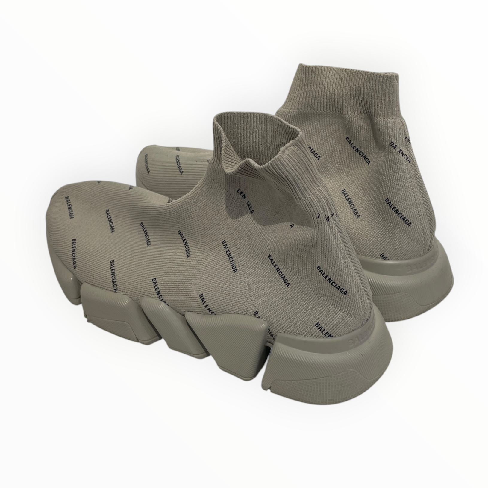 BALENCIAGA/Hi-Sneakers/EU 38/Monogram/Cotton/GRY/ view 2