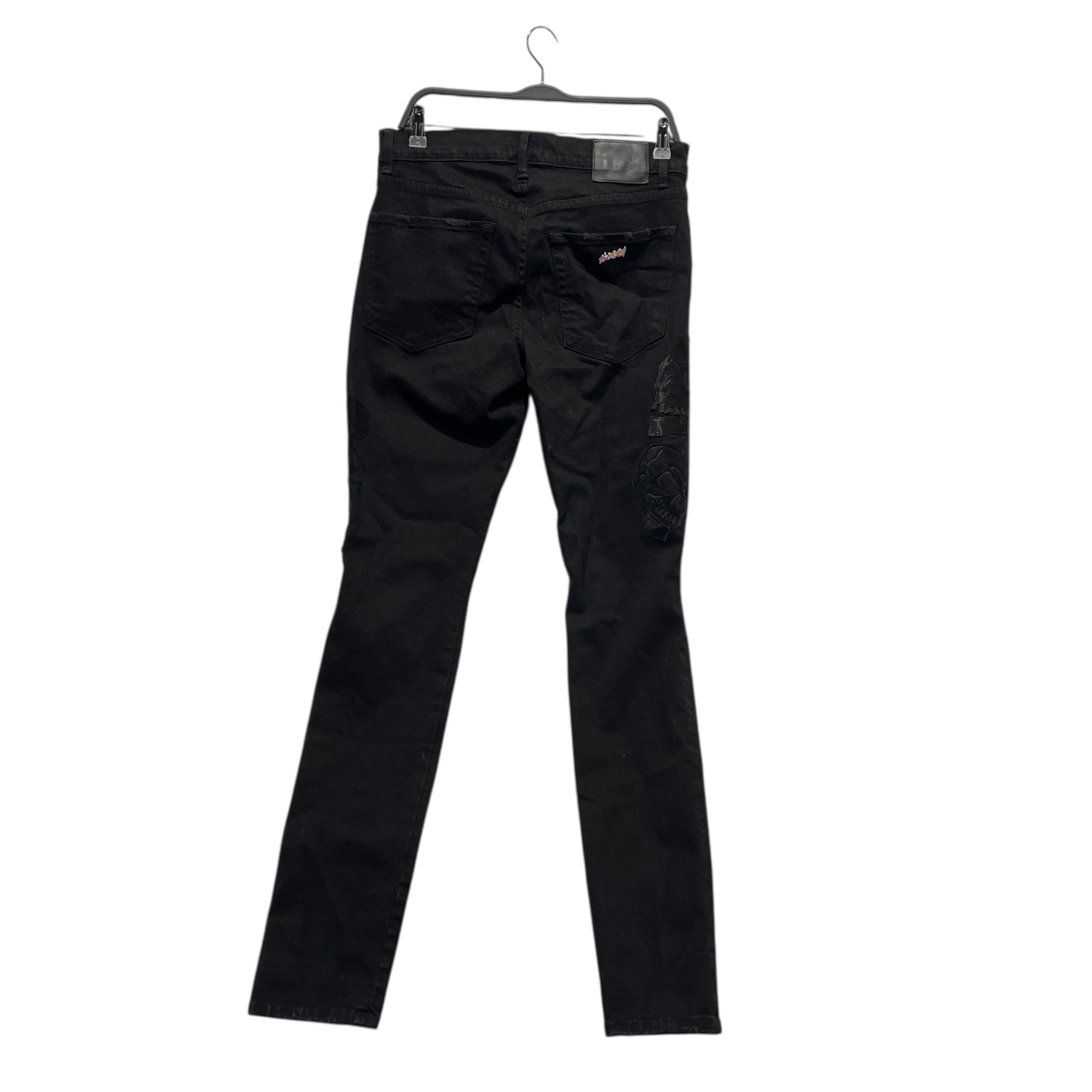 BOSSI /Skinny Pants/31/Denim/BLK/Graphic/SKULL SKINNY JEANS view 2