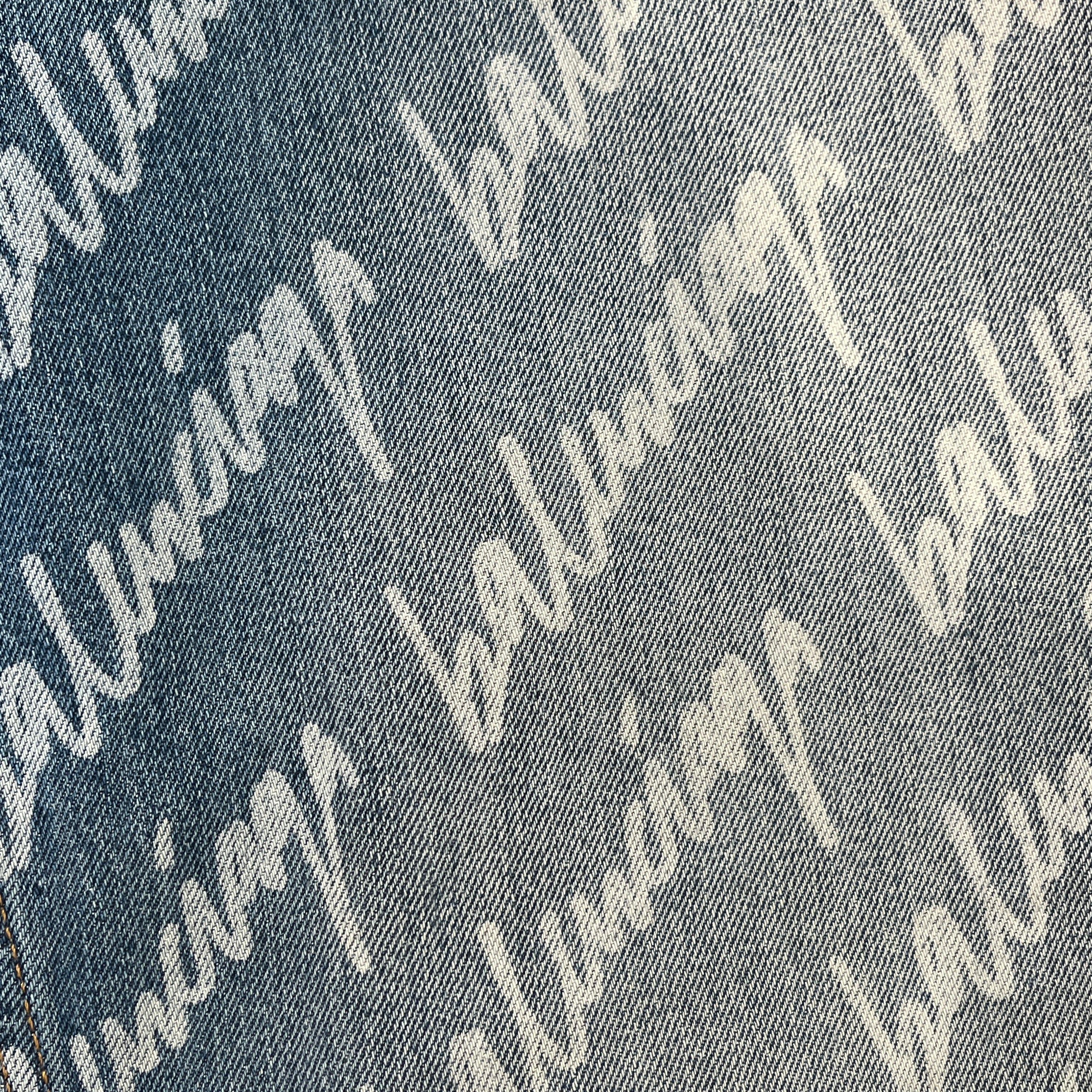 BALENCIAGA/Straight Pants/25/All Over Print/Denim/BLU/Monogram Print Denim view 6