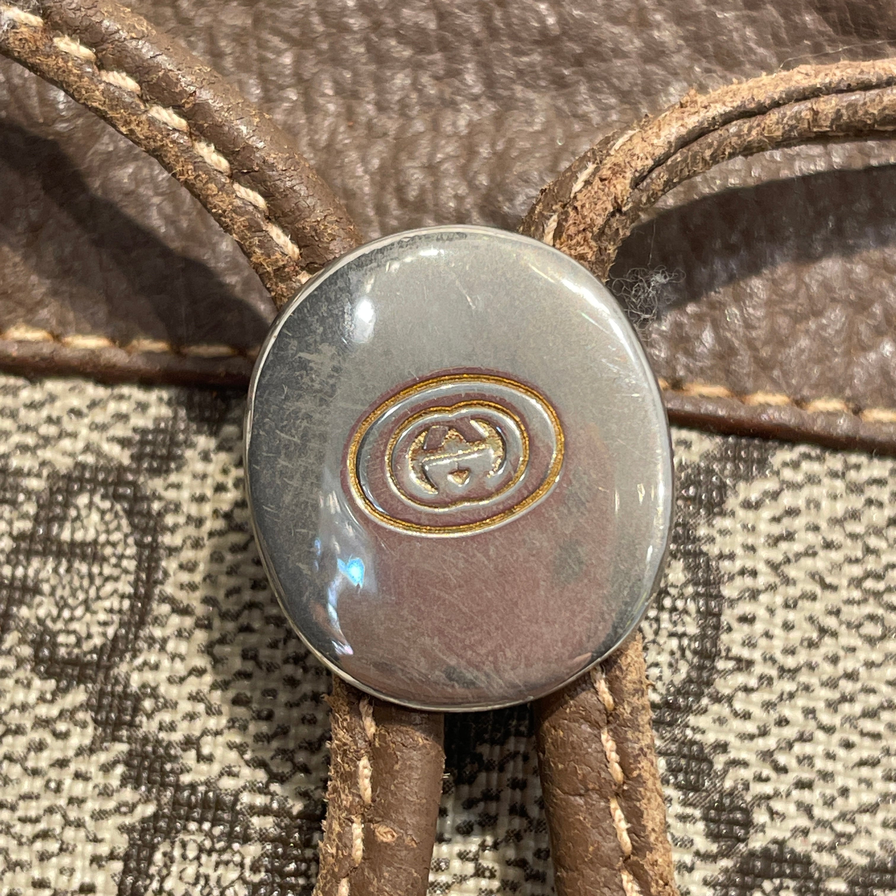 GUCCI/Cross Body Bag/Monogram/Leather/BRW/Supreme Bucket Bag view 5
