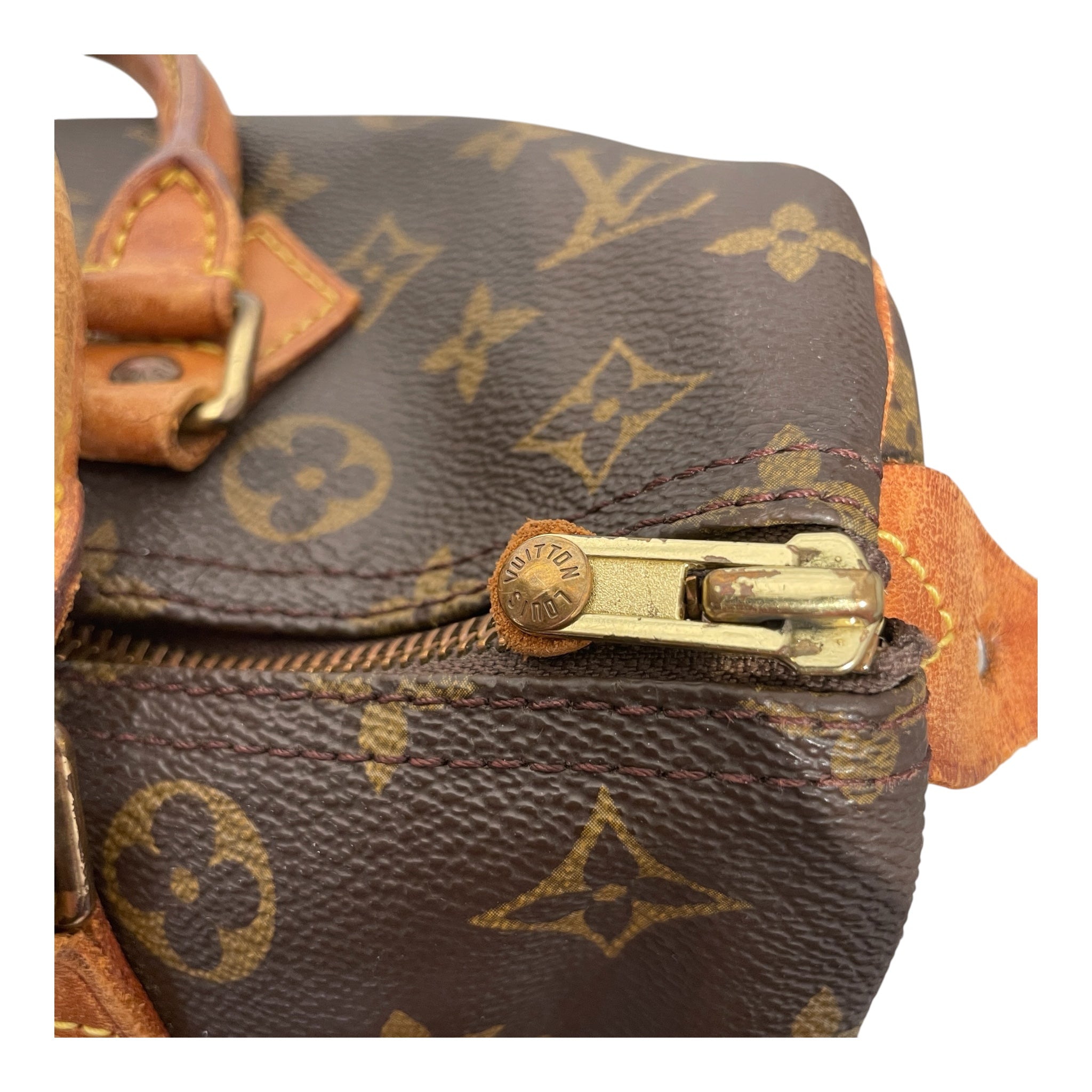 LOUIS VUITTON/Hand Bag/Monogram/Leather/BRW/speedy handbag view 3