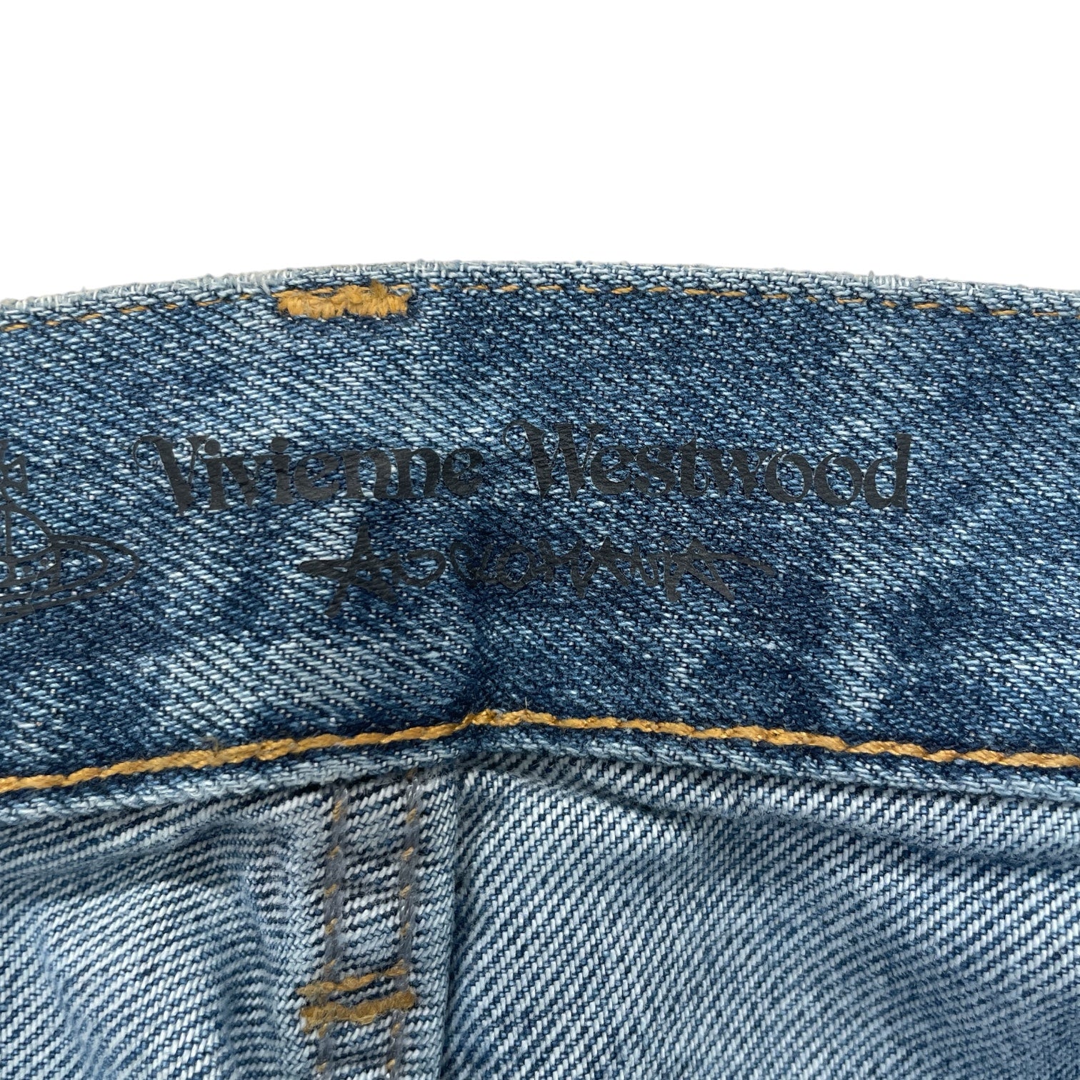 ANGLOMANIA/Vivienne Westwood/Straight Pants/34/Cotton/BLU/Graphic/RED +5 DEGREES SPLATTER BLEACH view 3
