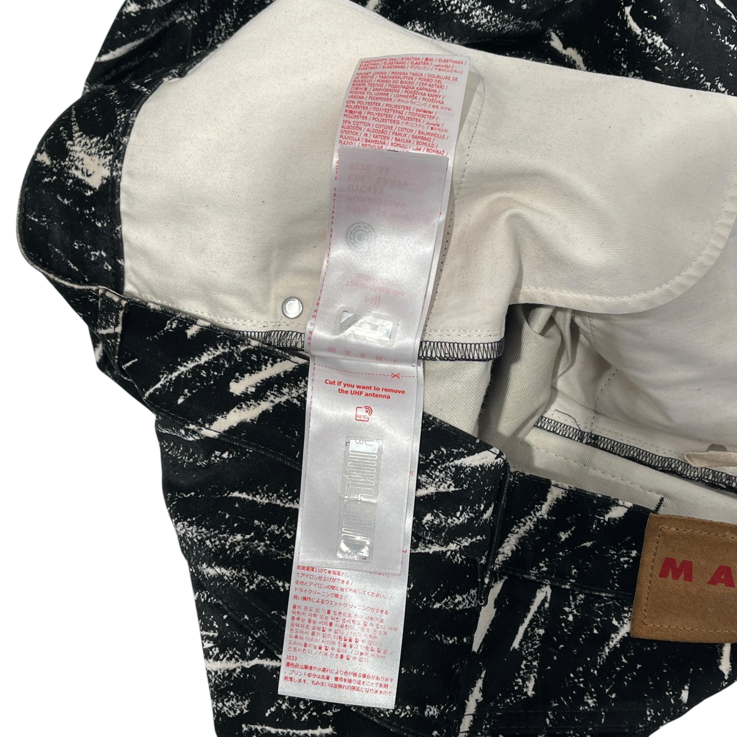 MARNI/Pants/31/BLK/All Over Print/velvet-like crayon pattern view 7