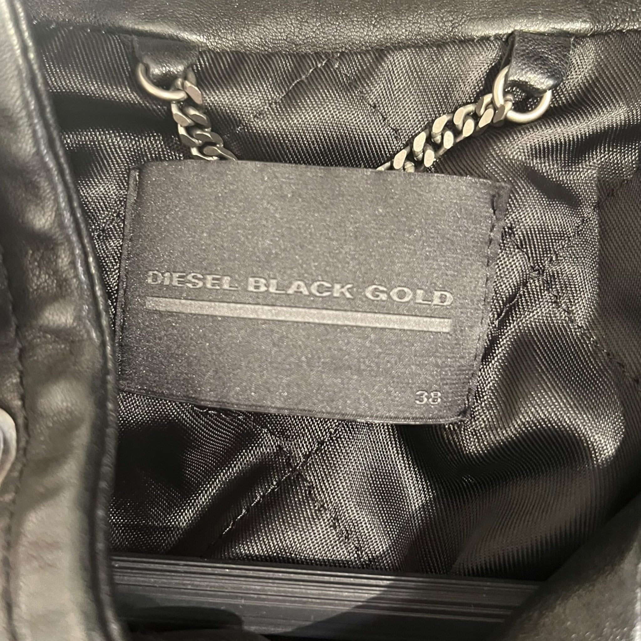 DIESEL BLACKGOLD/Leather Jkt/38/Leather/BLK/DOUBLE ZIPPER LEATHER JKT view 3