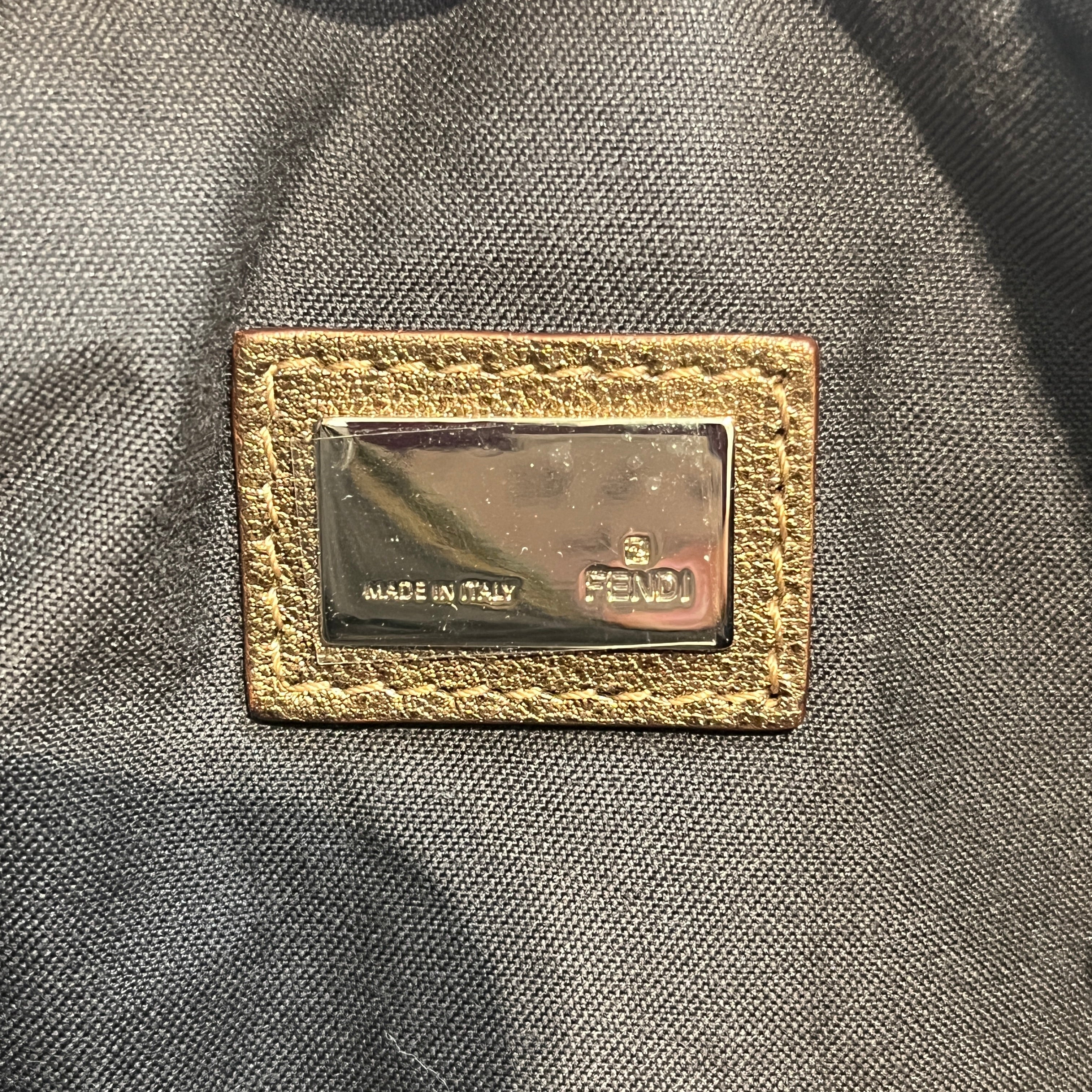 FENDI/Hand Bag/All Over Print/Cotton/BRW/Gold studded monogram fendi pr view 3